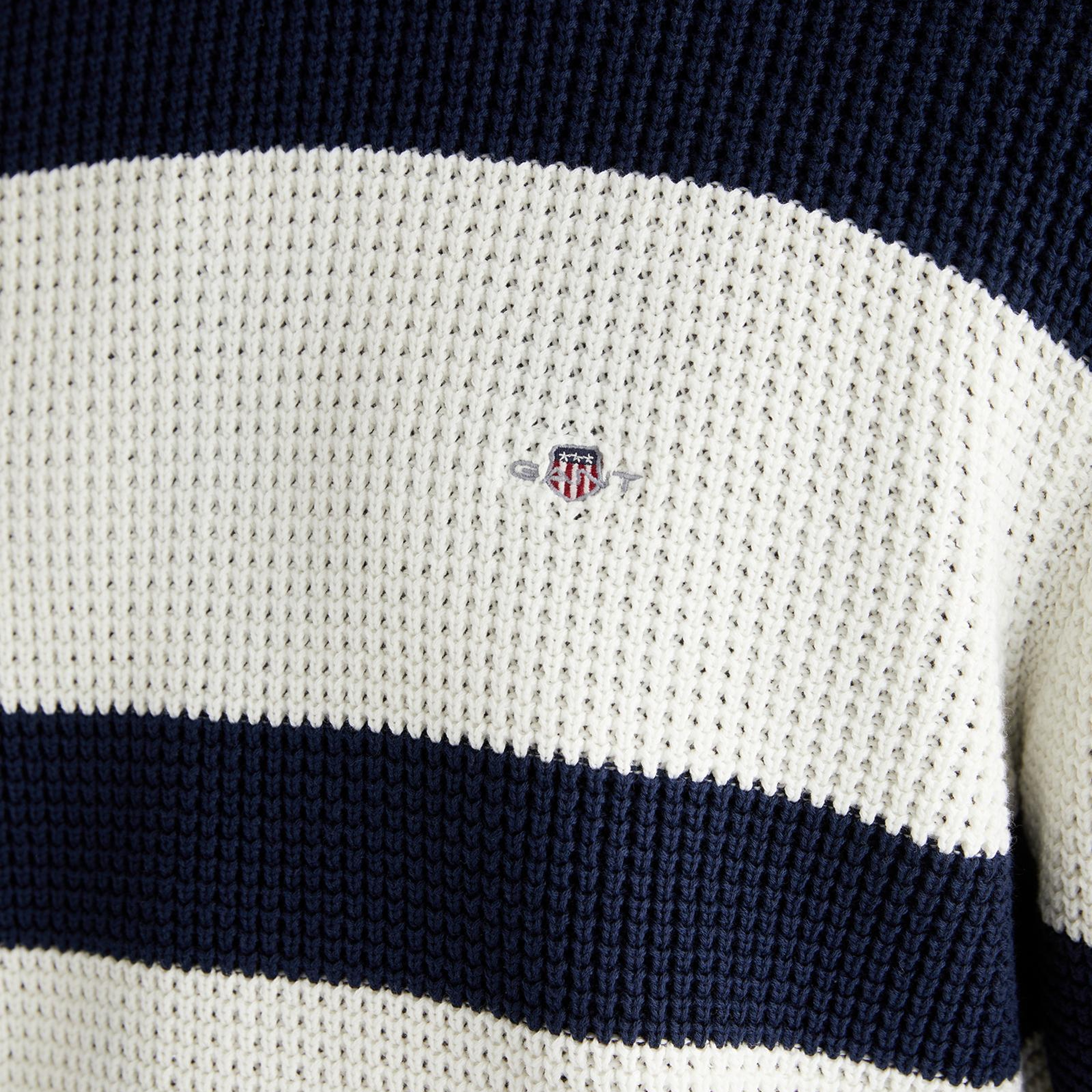 GANT Erkek Lacivert Relaxed Fit Bisiklet Yaka Triko