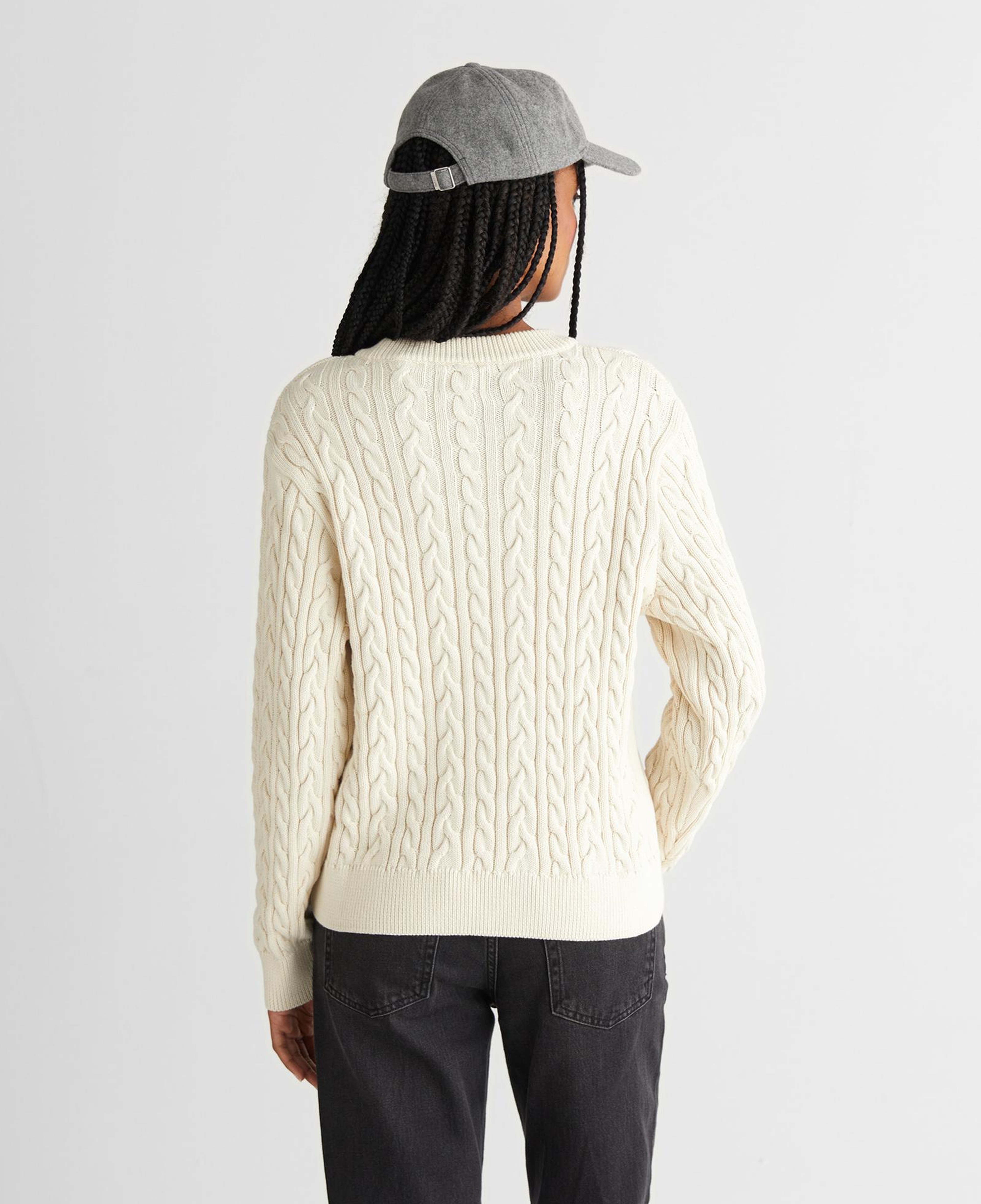 GANT Kadın Krem Relaxed Fit Bisiklet Yaka Triko