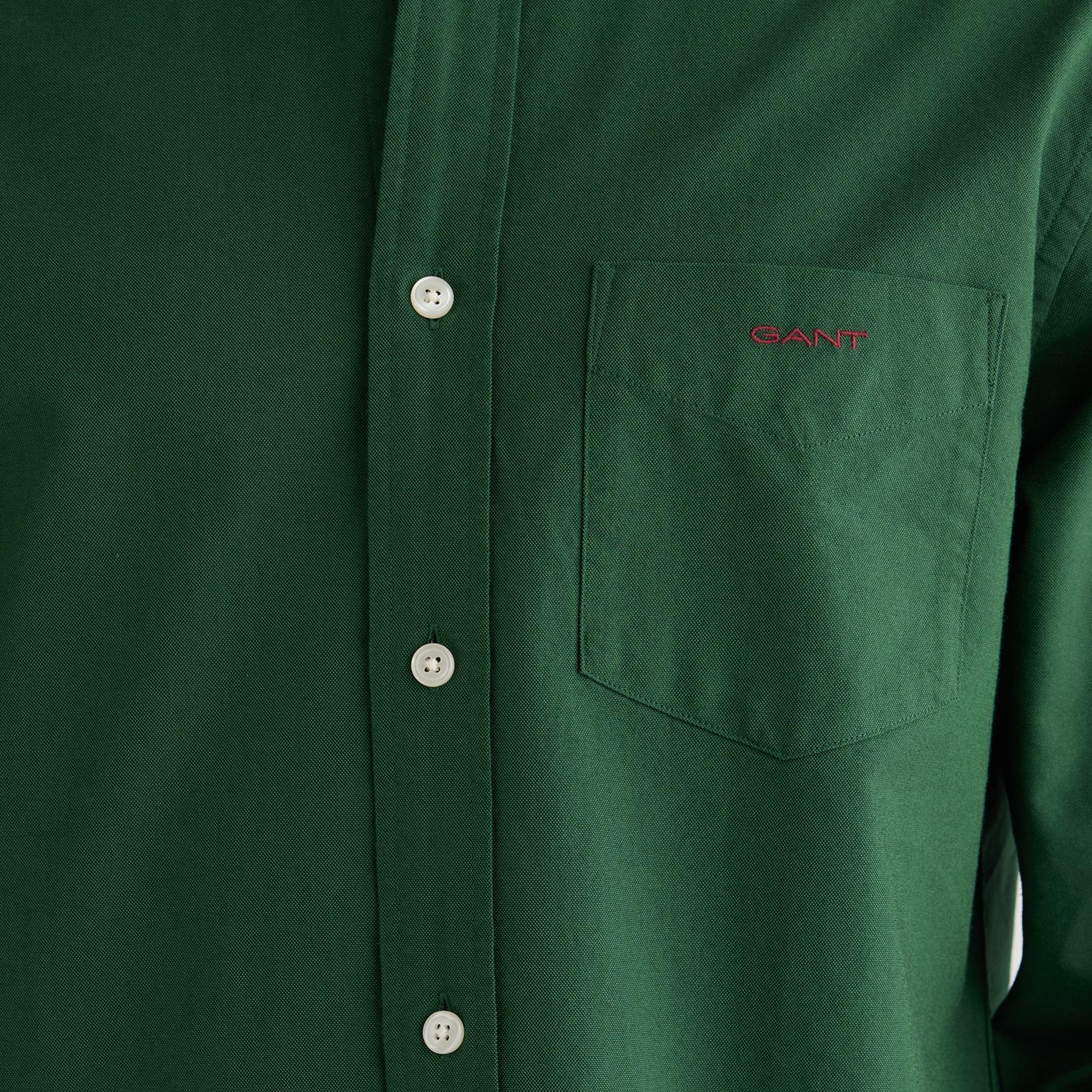 GANT Erkek Yeşil Regular Fit Oxford Gömlek