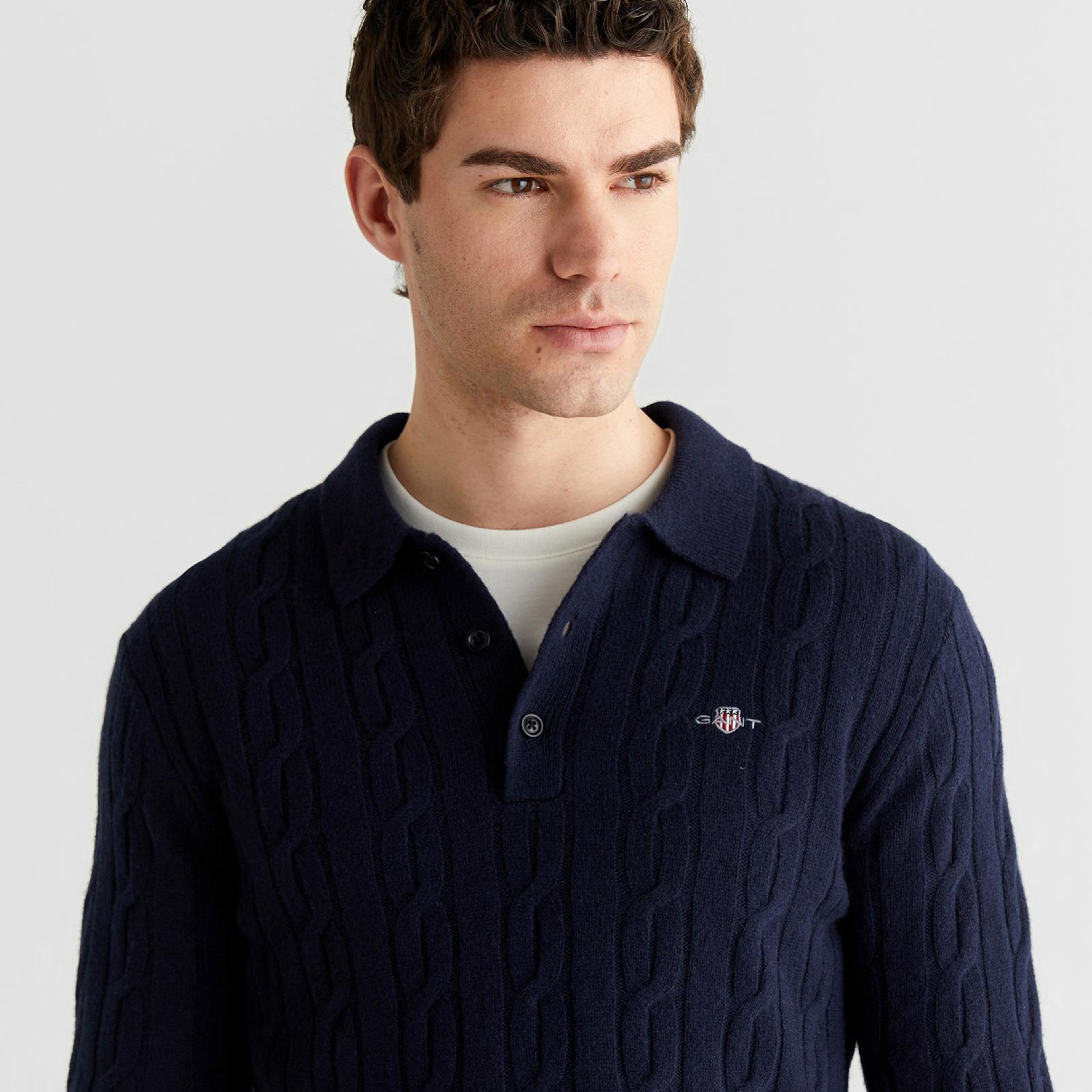 GANT Erkek Lacivert Regular Fit Polo Yaka Triko