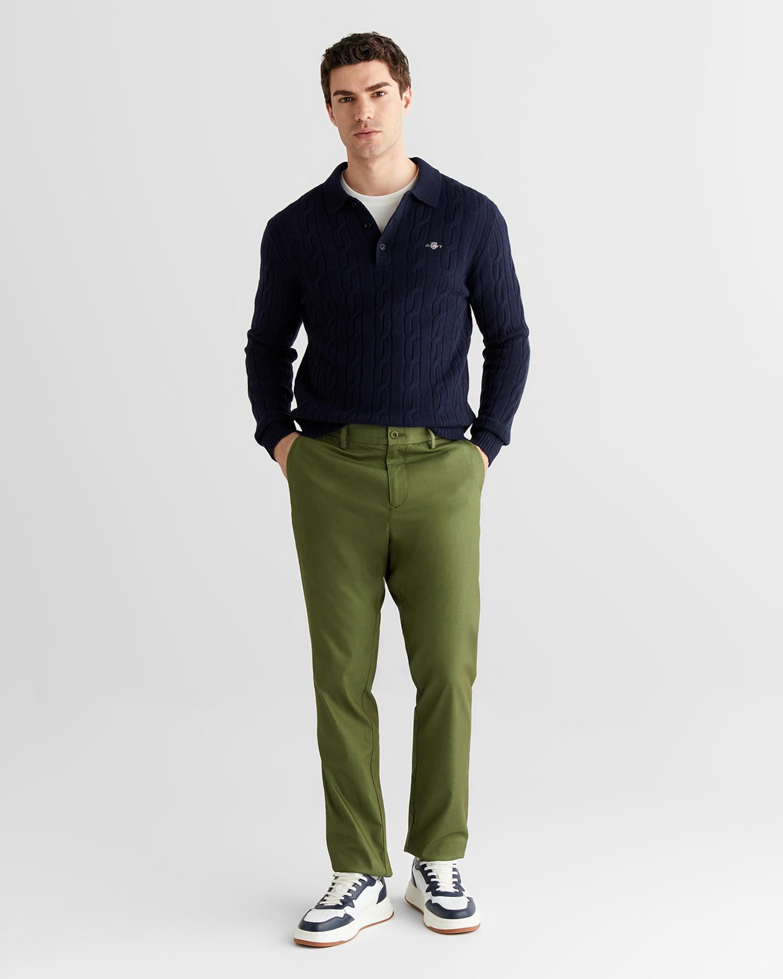 GANT Erkek Lacivert Regular Fit Polo Yaka Triko