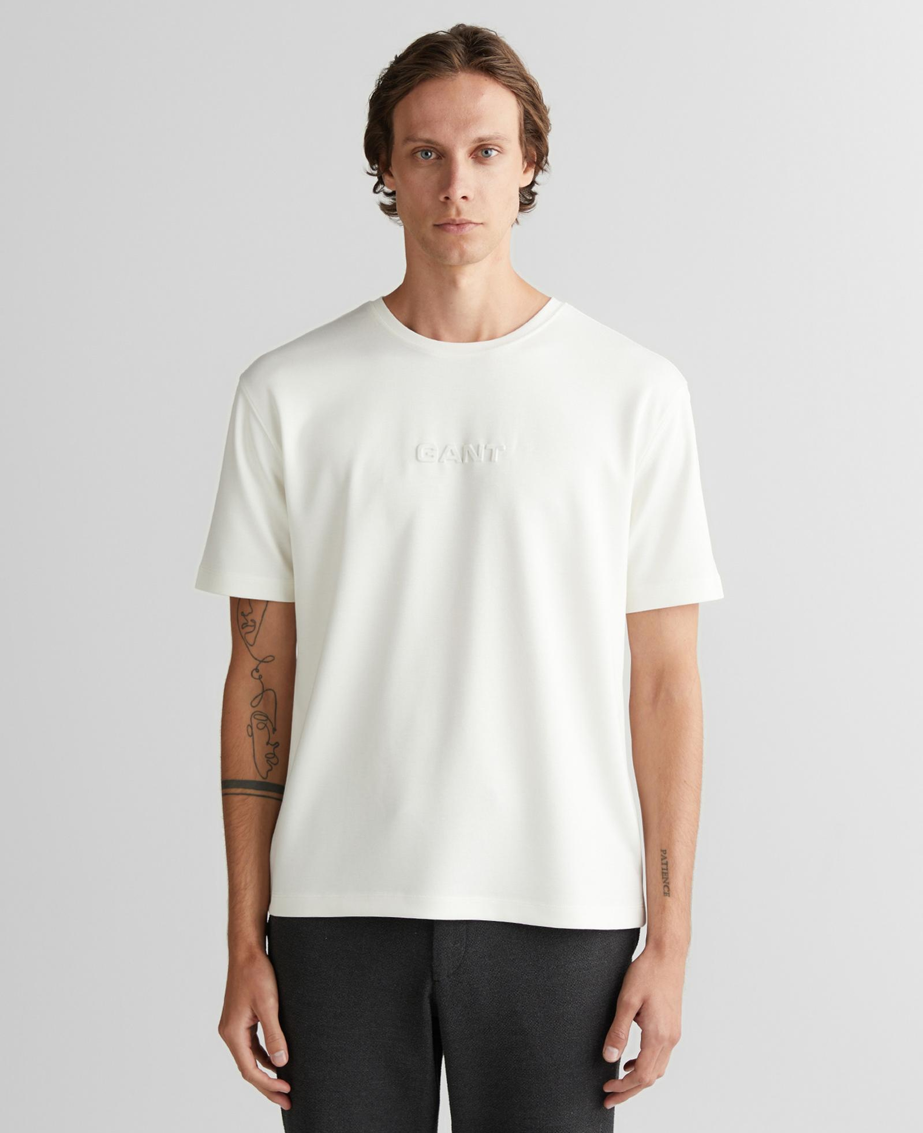 GANT Erkek Beyaz Bisiklet Yaka T-Shirt