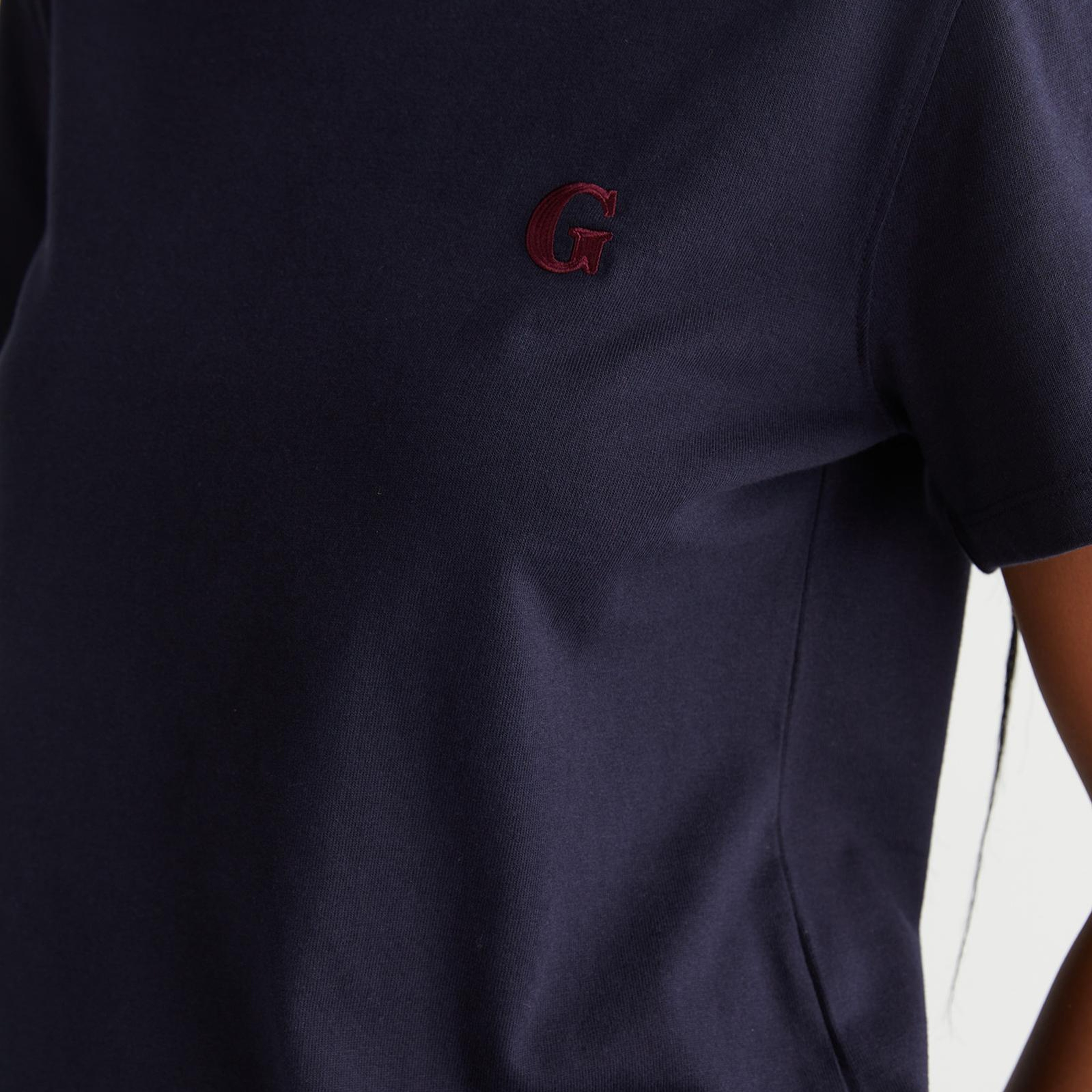 GANT Kadın Lacivert Regular Fit Bisiklet Yaka T-Shirt