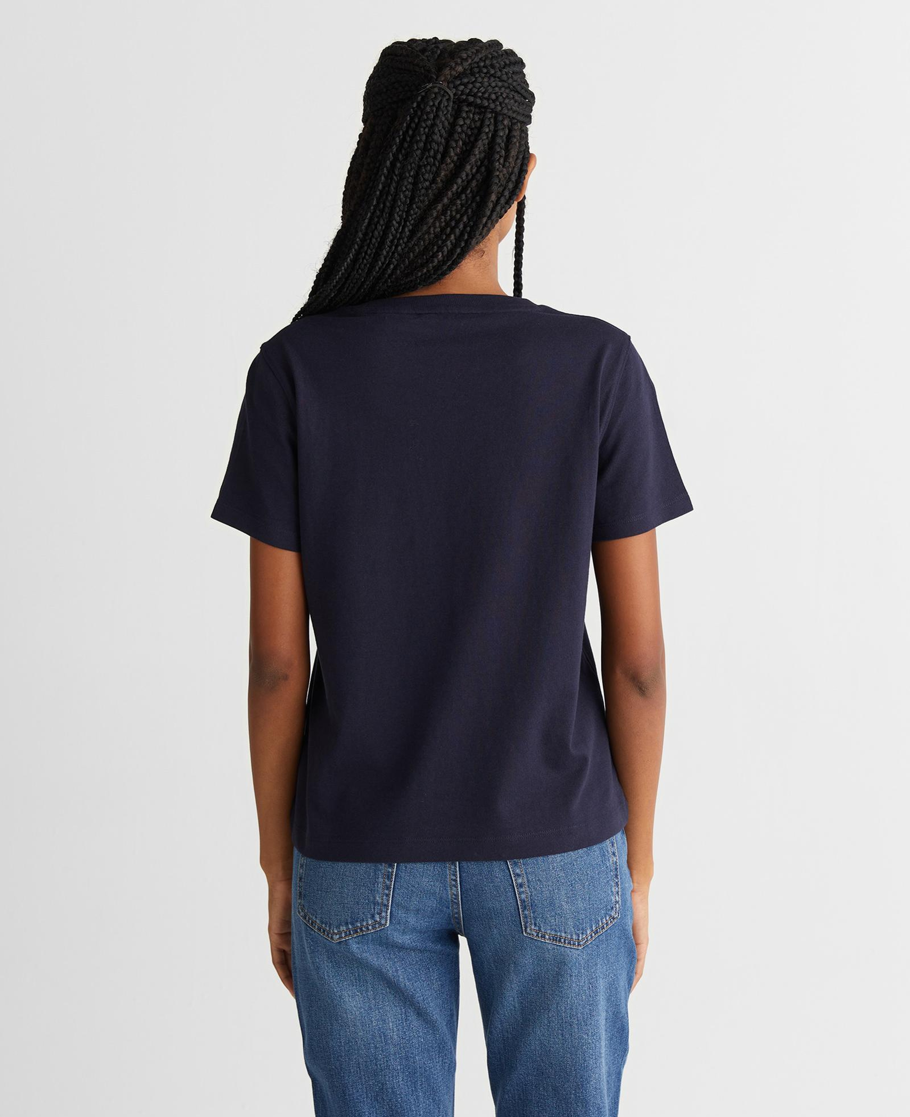GANT Kadın Lacivert Regular Fit Bisiklet Yaka T-Shirt
