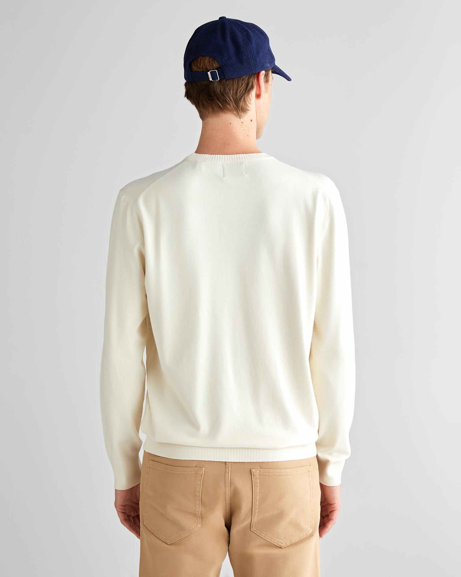 GANT Erkek Krem Standart Fit Bisiklet Yaka Triko