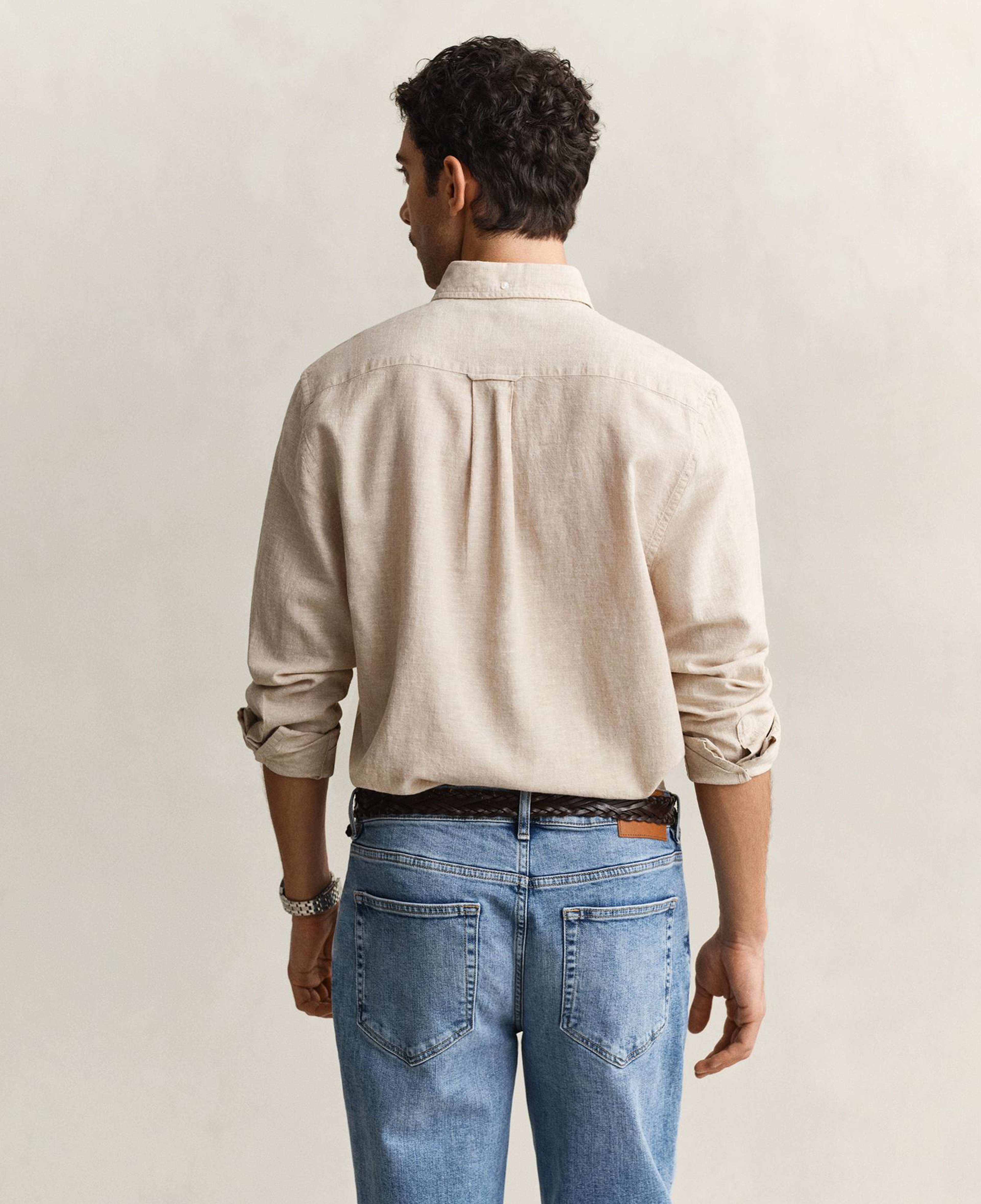 GANT Erkek Bej Regular Fit Logolu Gömlek