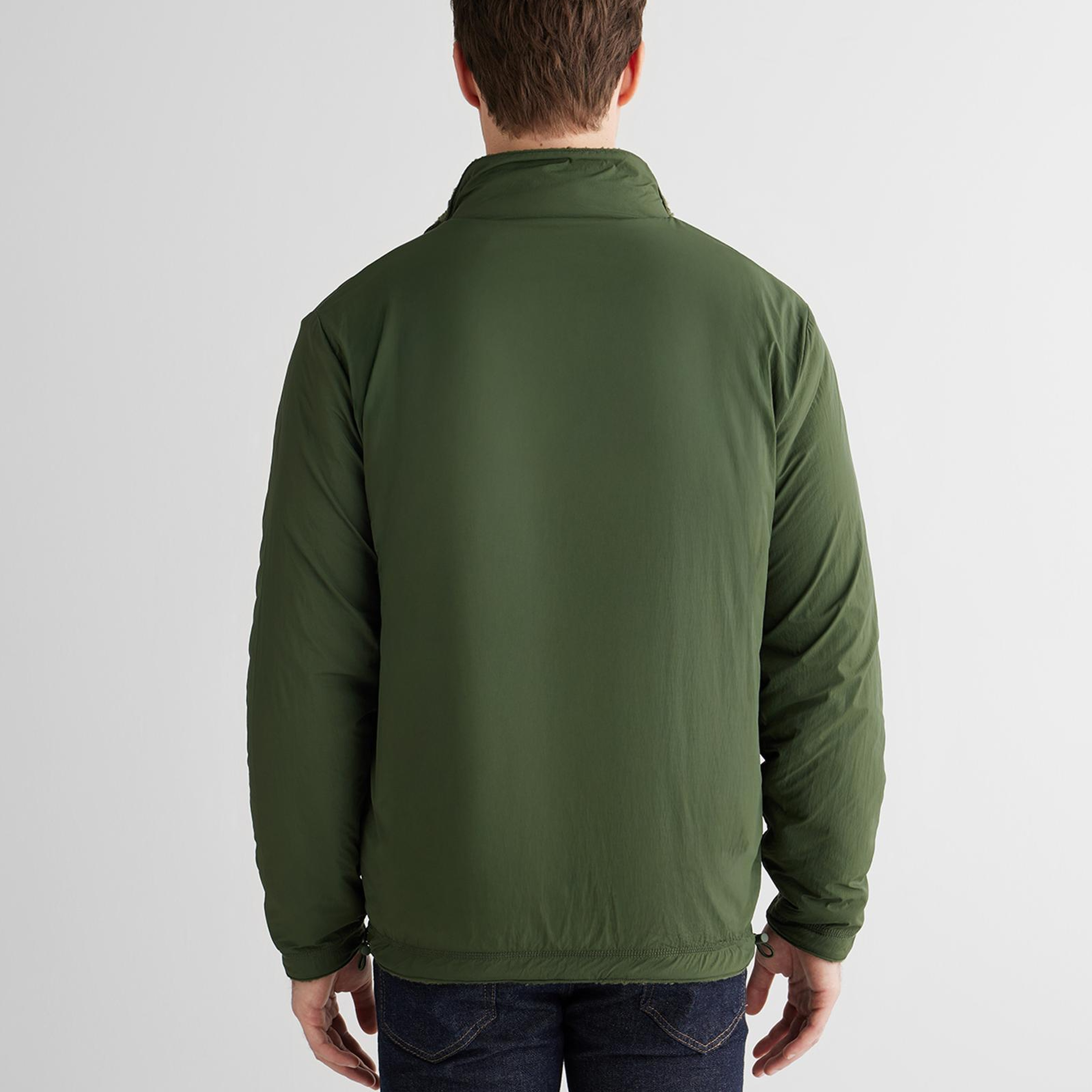 GANT Erkek Haki Fermuarlı Çift Taraflı Polar Sweatshirt