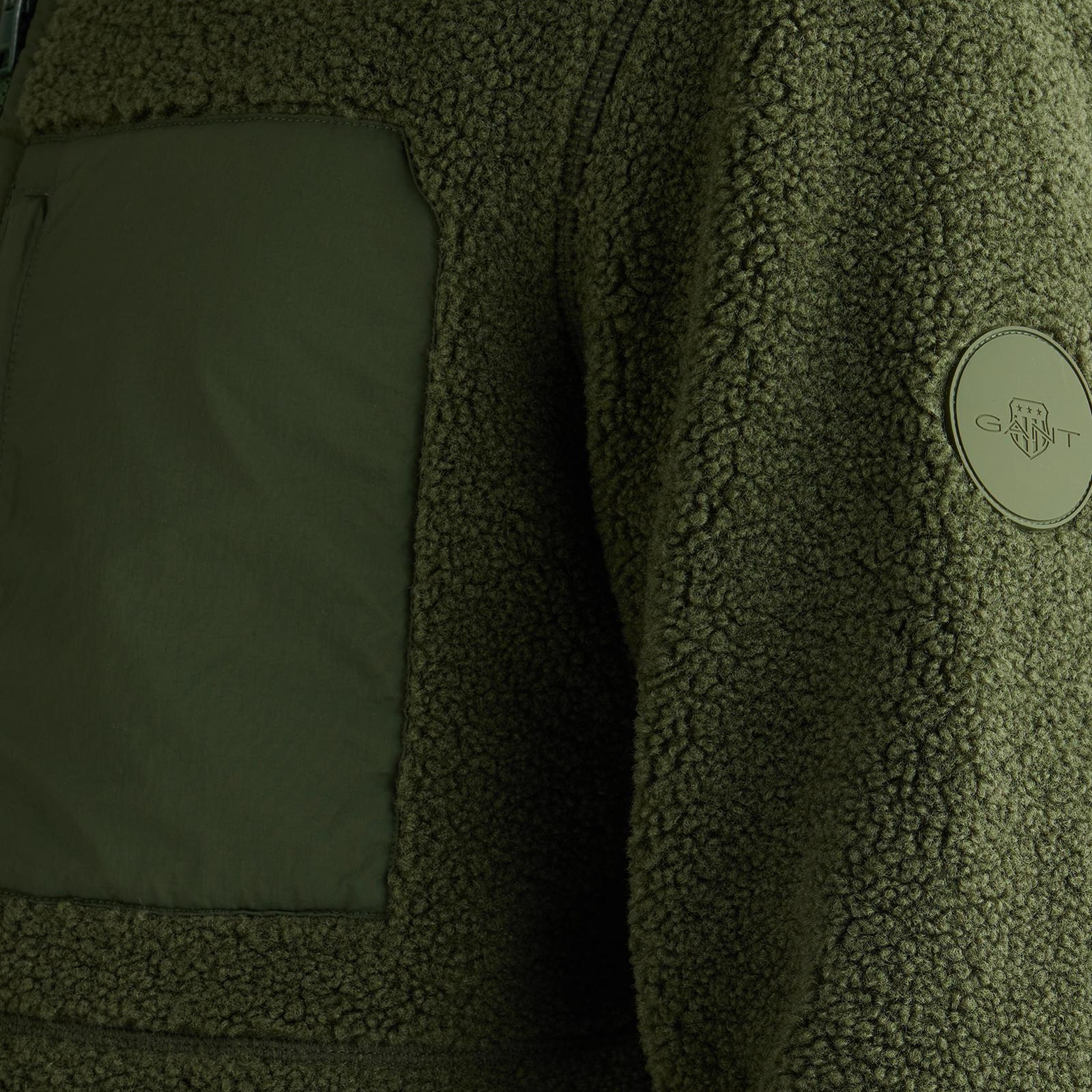 GANT Erkek Haki Fermuarlı Çift Taraflı Polar Sweatshirt