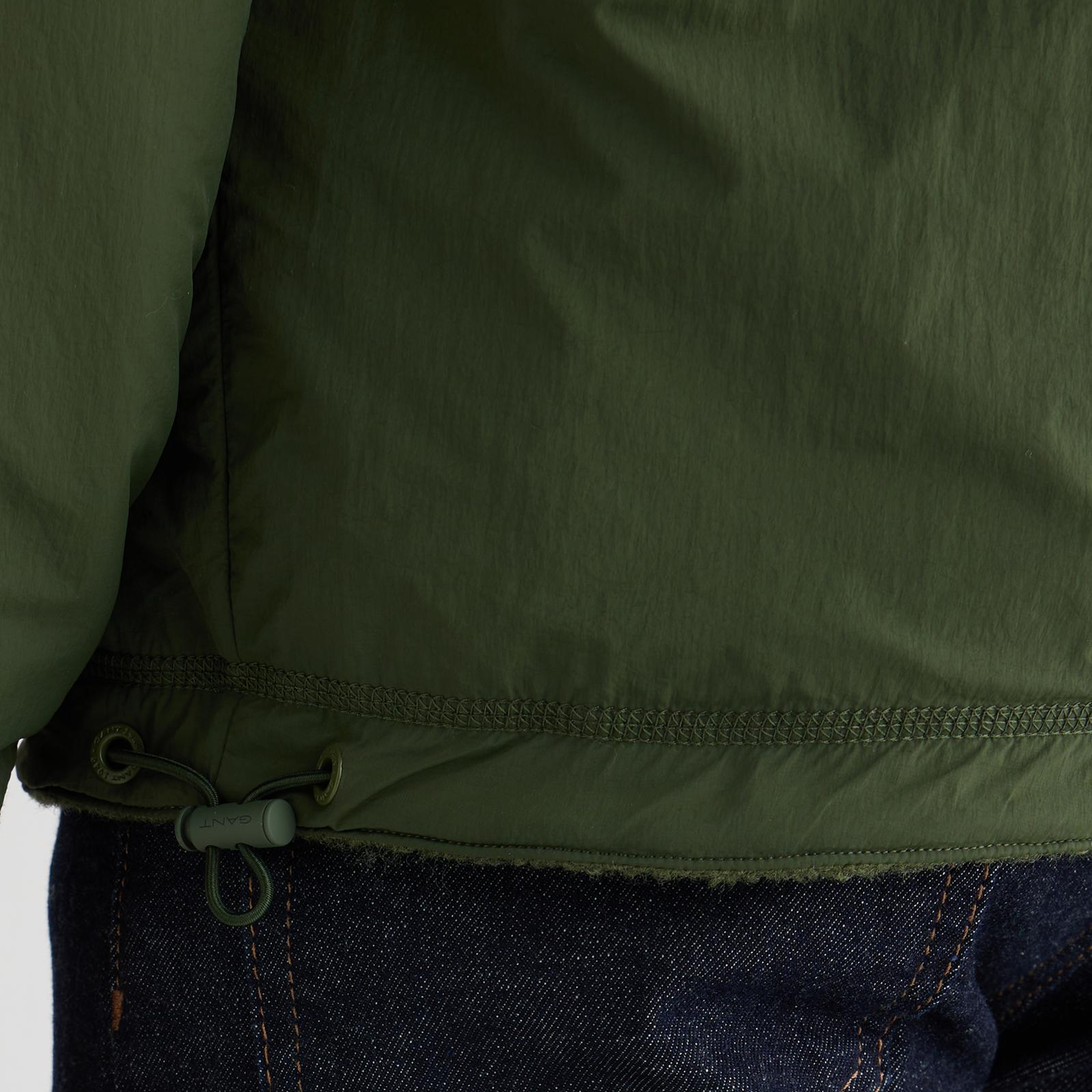 GANT Erkek Haki Fermuarlı Çift Taraflı Polar Sweatshirt