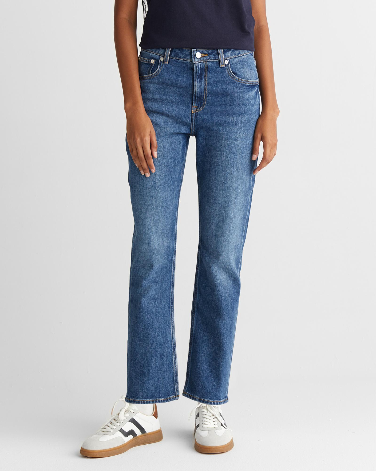 GANT Kadın Mavi Straight Fit  Pantolon