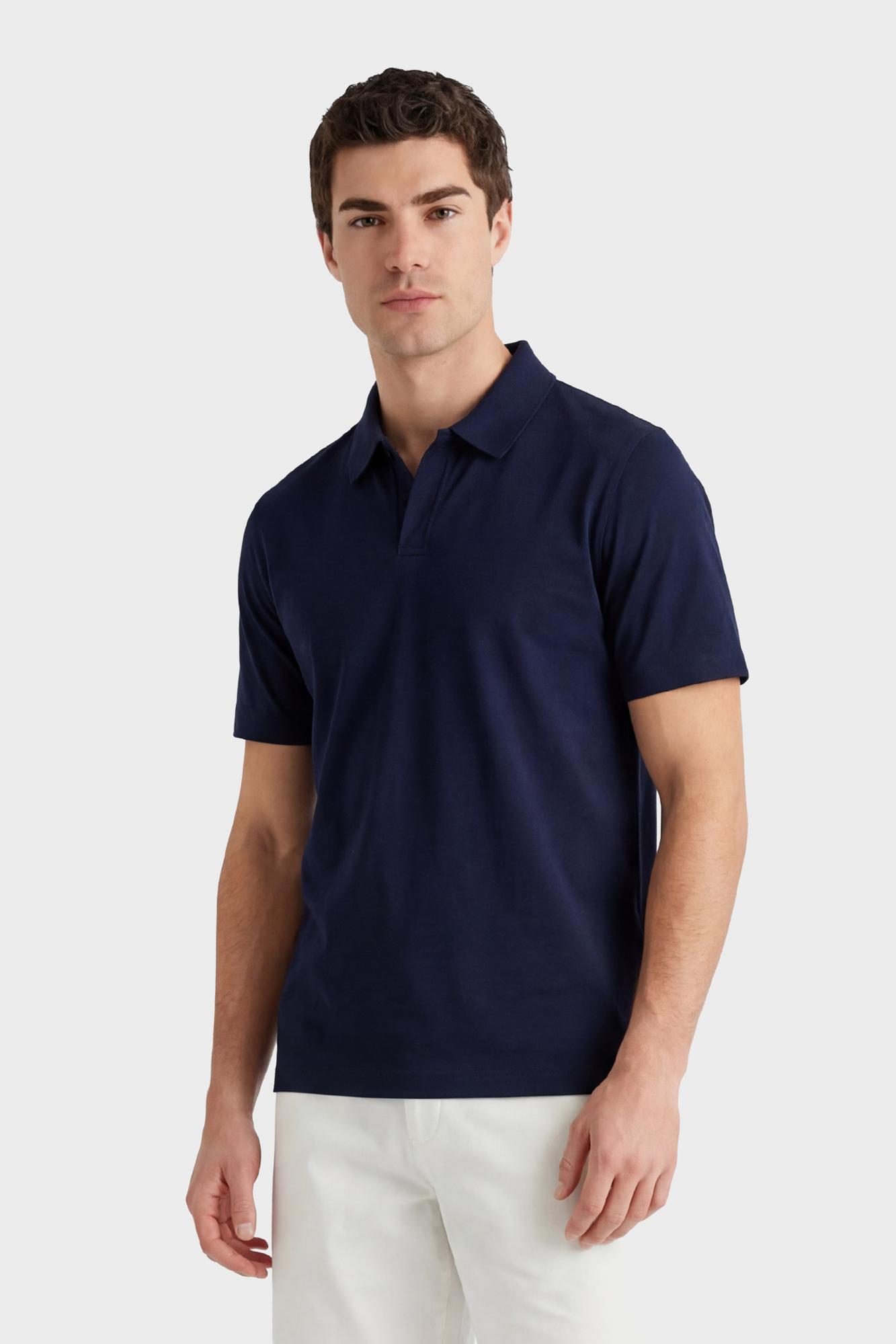 GANT Erkek Lacivert Regular Fit Polo Yaka T-Shirt