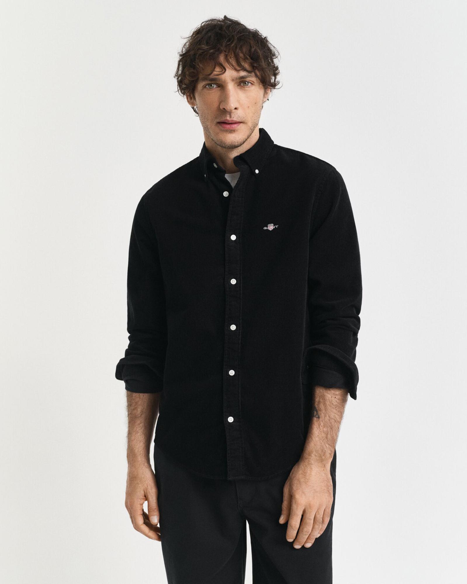 GANT Erkek Siyah Regular Fit Düğmeli Gömlek
