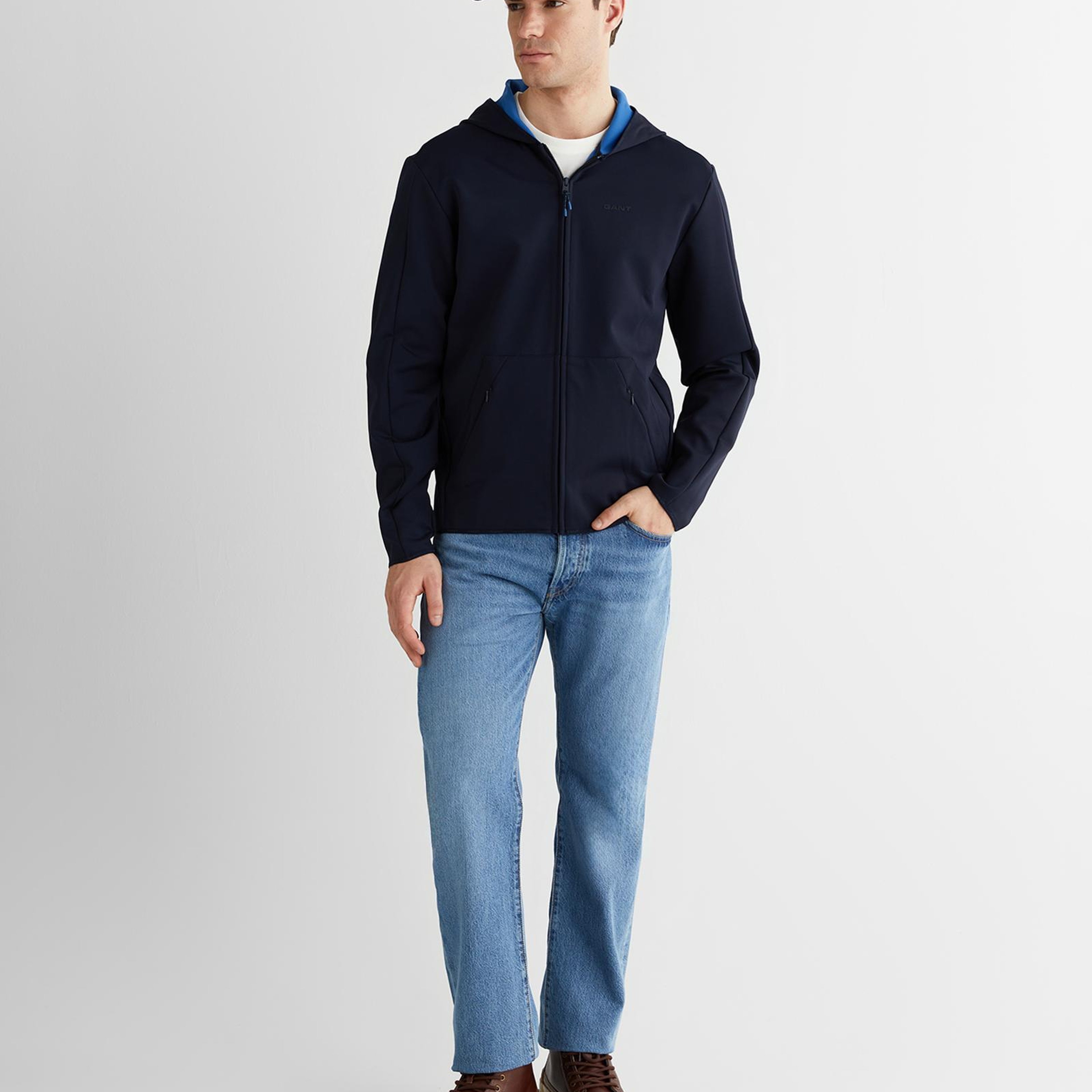 GANT Erkek Lacivert Regular Fit Fermuarlı Ceket