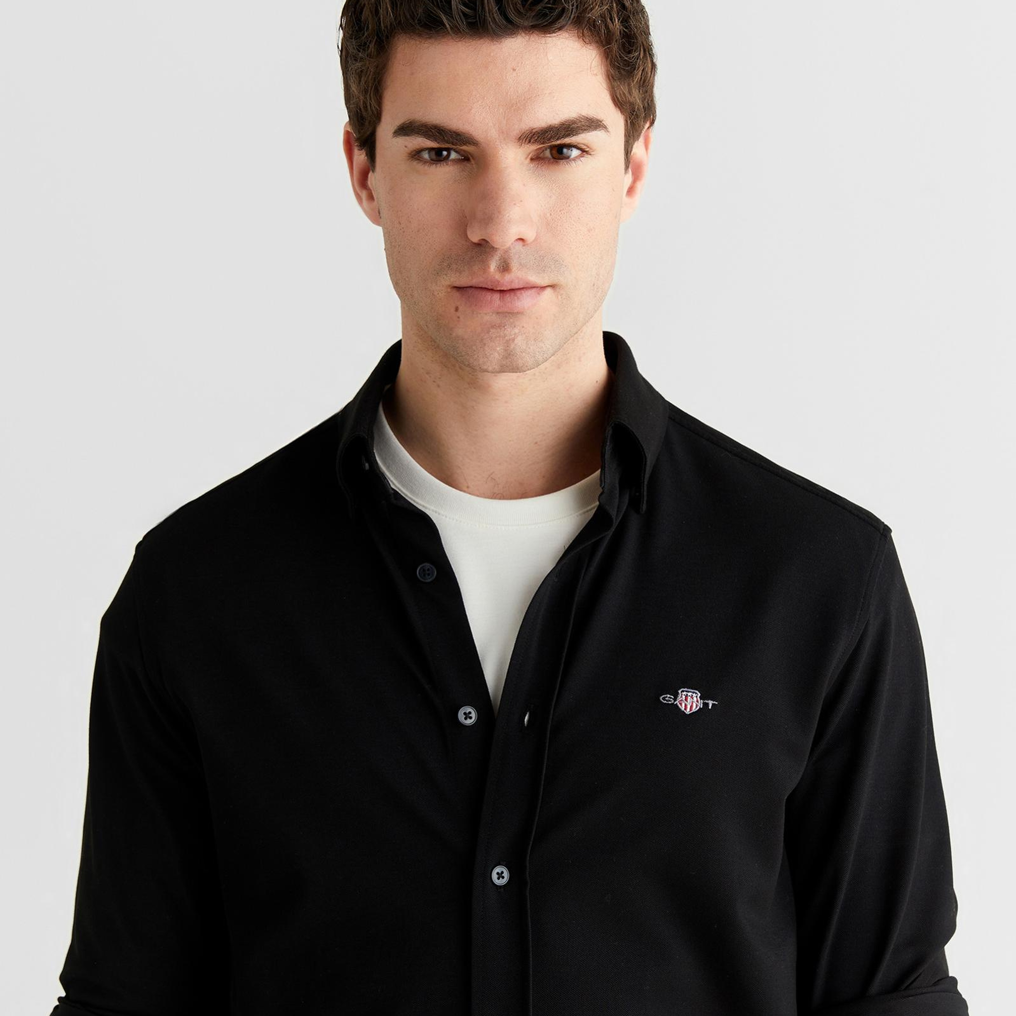 GANT Erkek Siyah Regular Fit Gömlek Yaka Gömlek