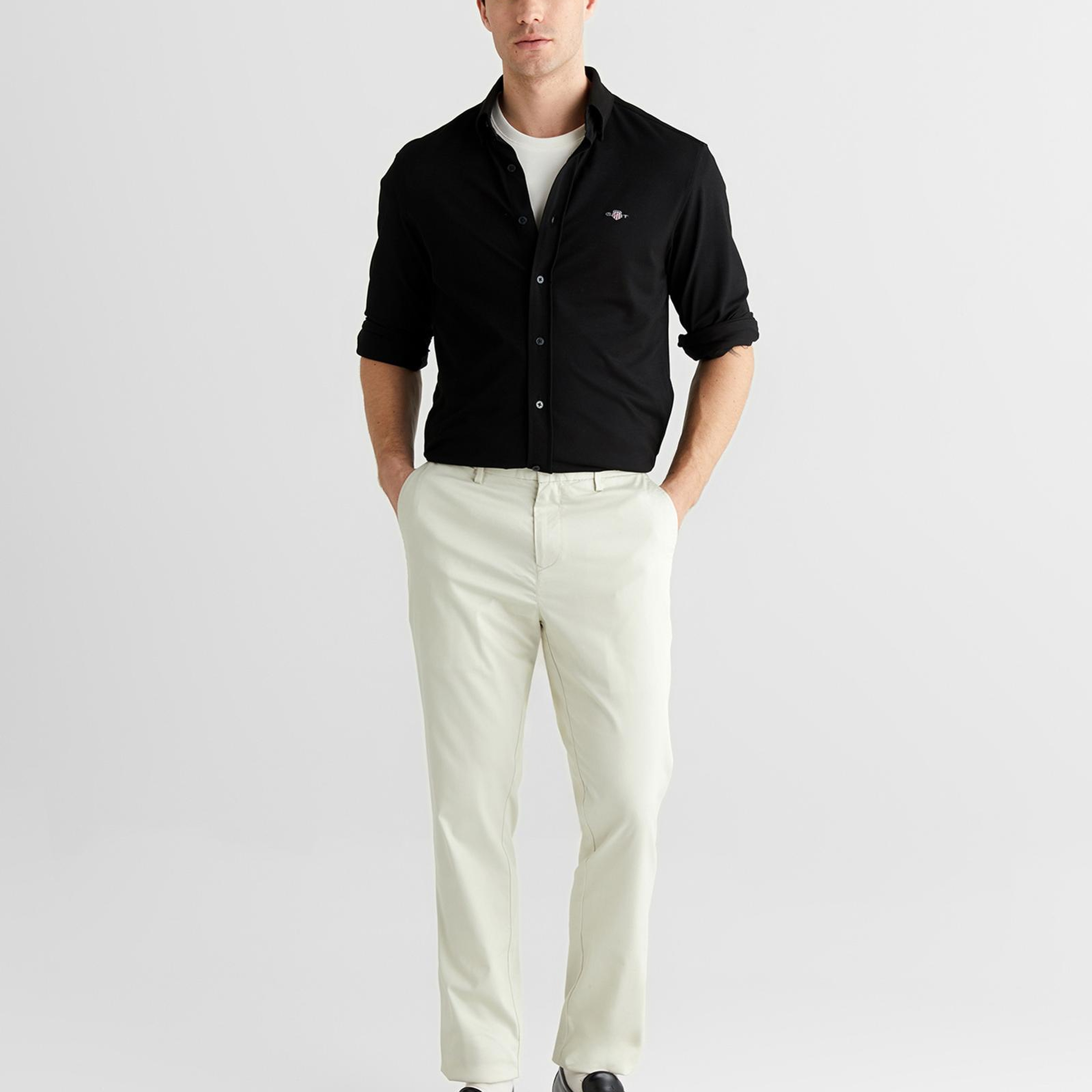 GANT Erkek Siyah Regular Fit Gömlek Yaka Gömlek