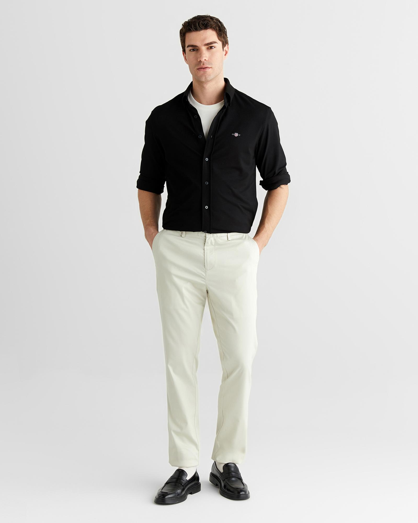 GANT Erkek Siyah Regular Fit Gömlek Yaka Gömlek