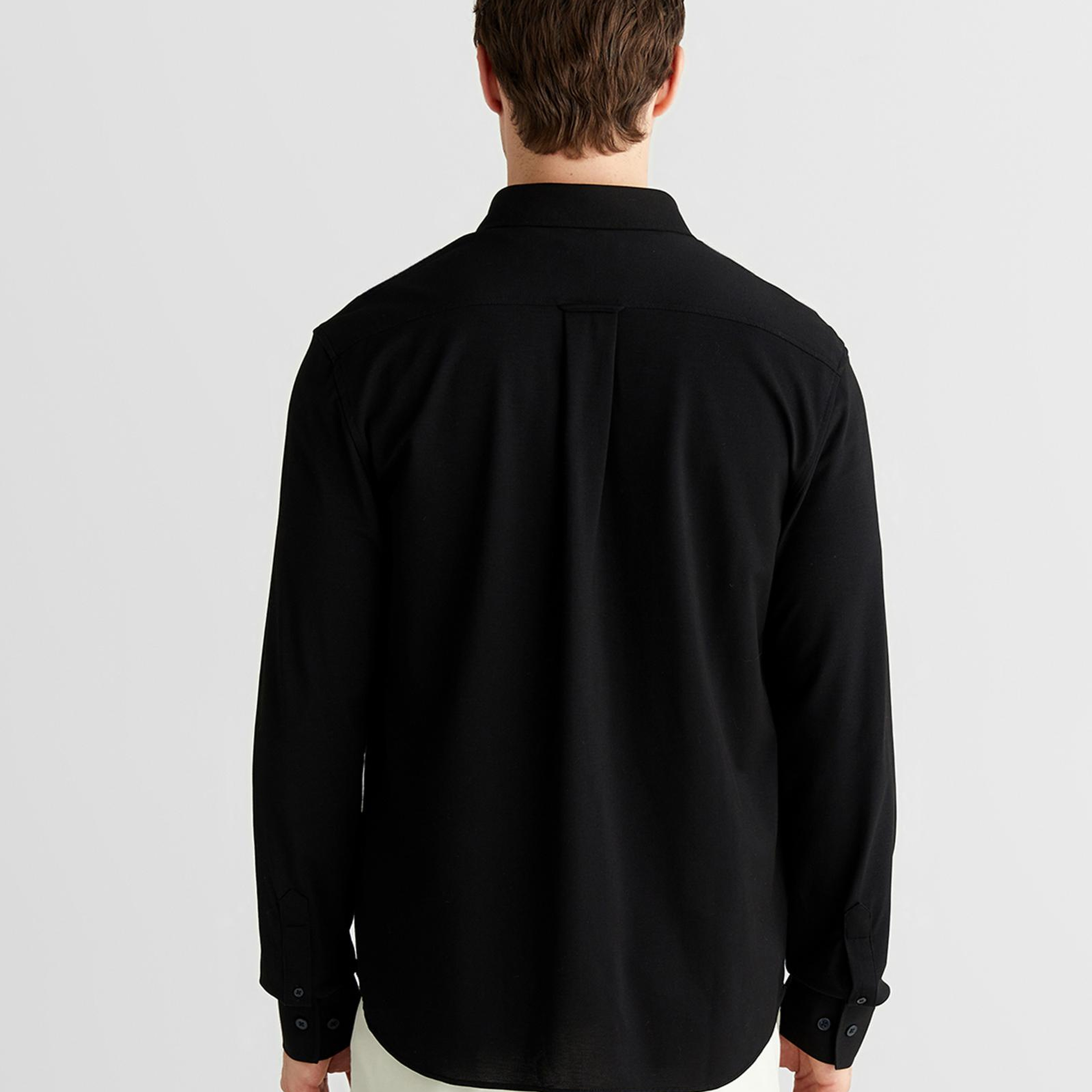 GANT Erkek Siyah Regular Fit Gömlek Yaka Gömlek