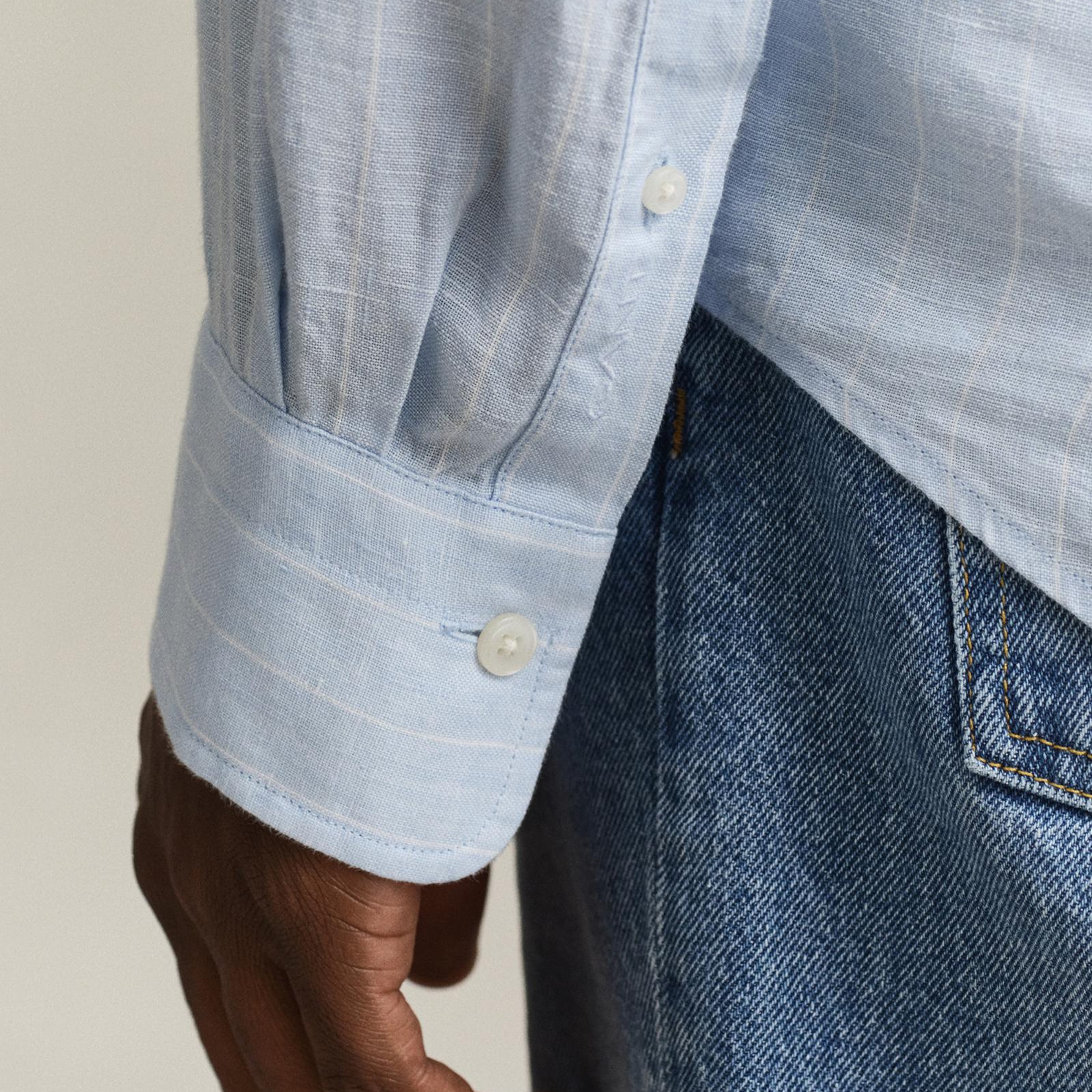 GANT Erkek Mavi Regular Fit Çizgili Gömlek