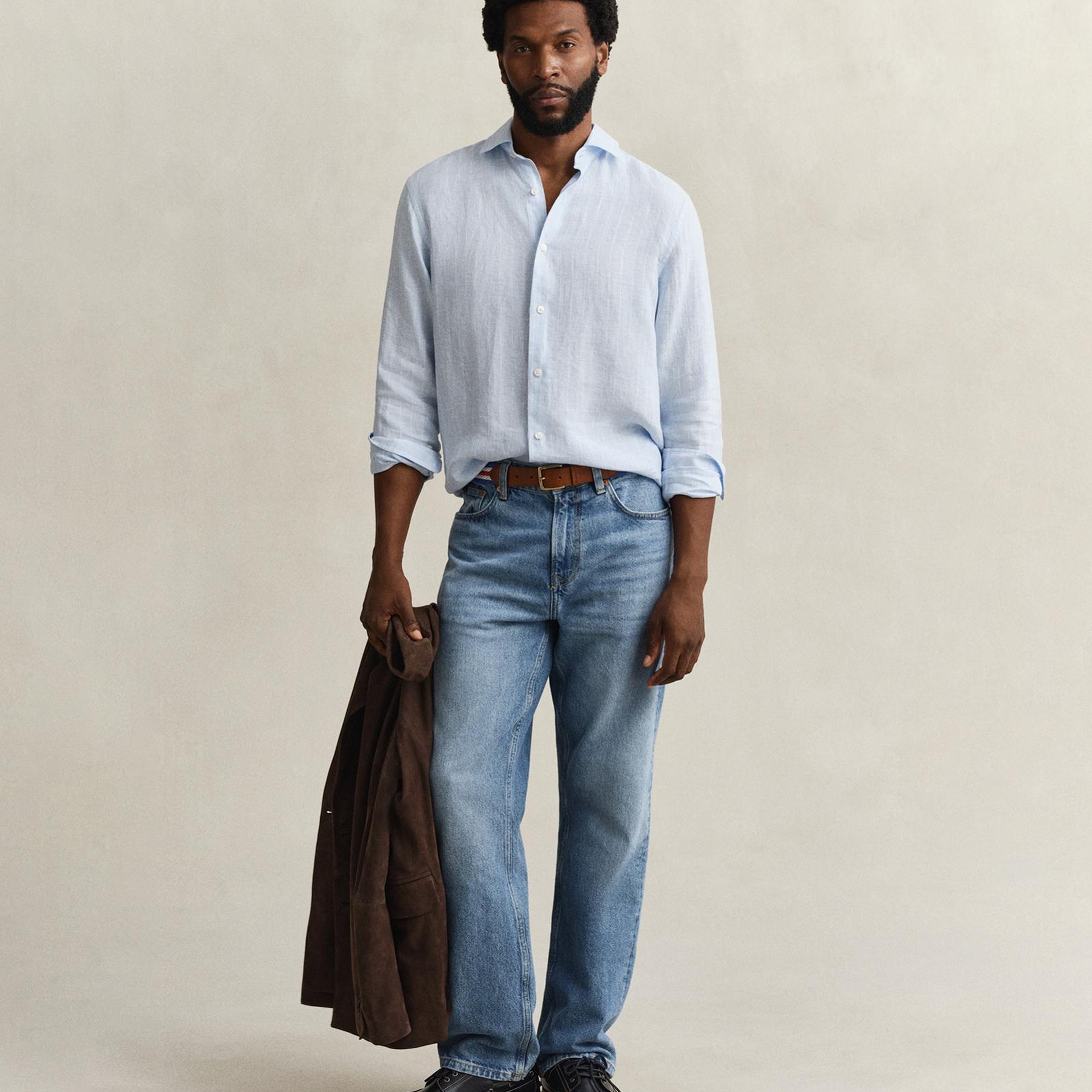 GANT Erkek Mavi Regular Fit Çizgili Gömlek