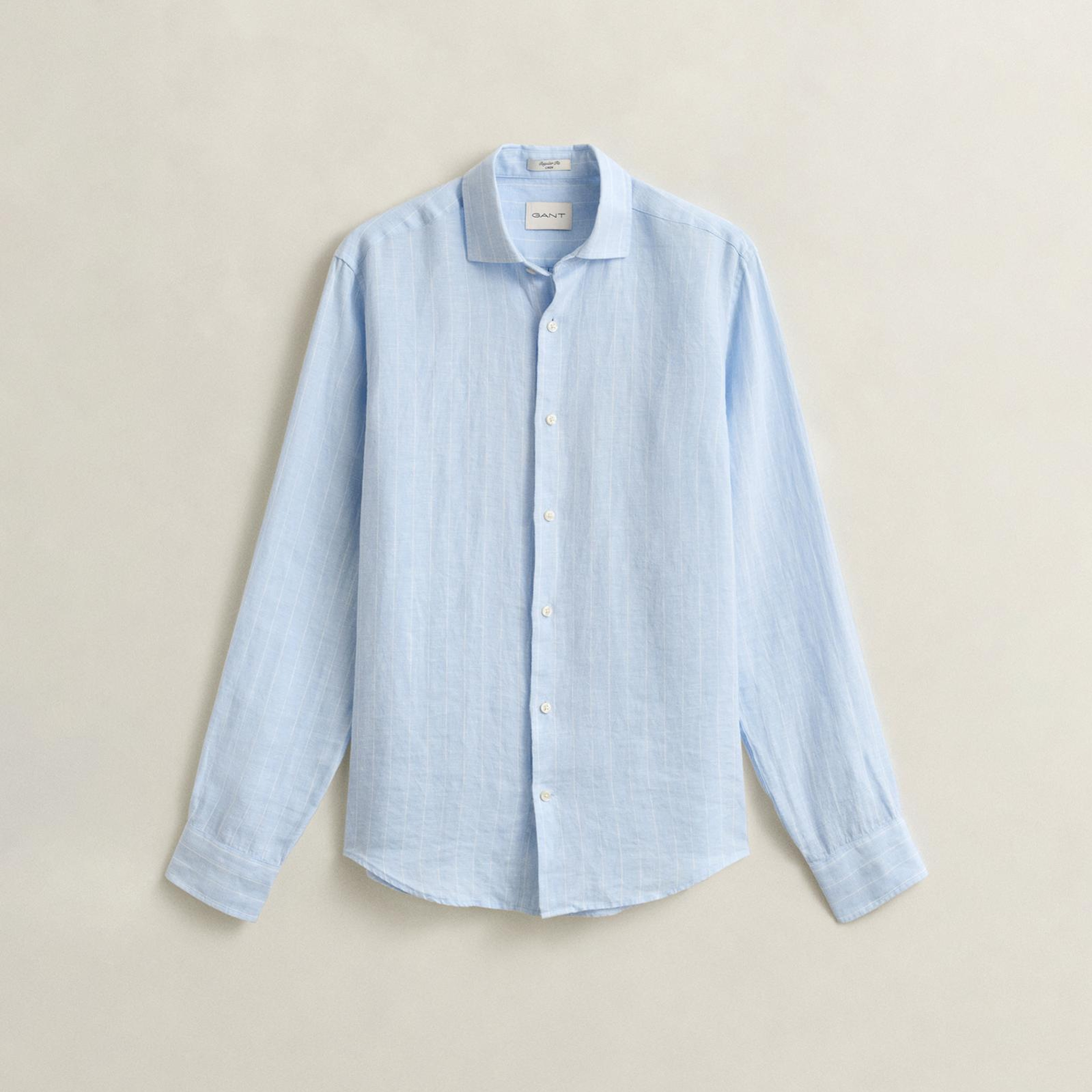 GANT Erkek Mavi Regular Fit Çizgili Gömlek
