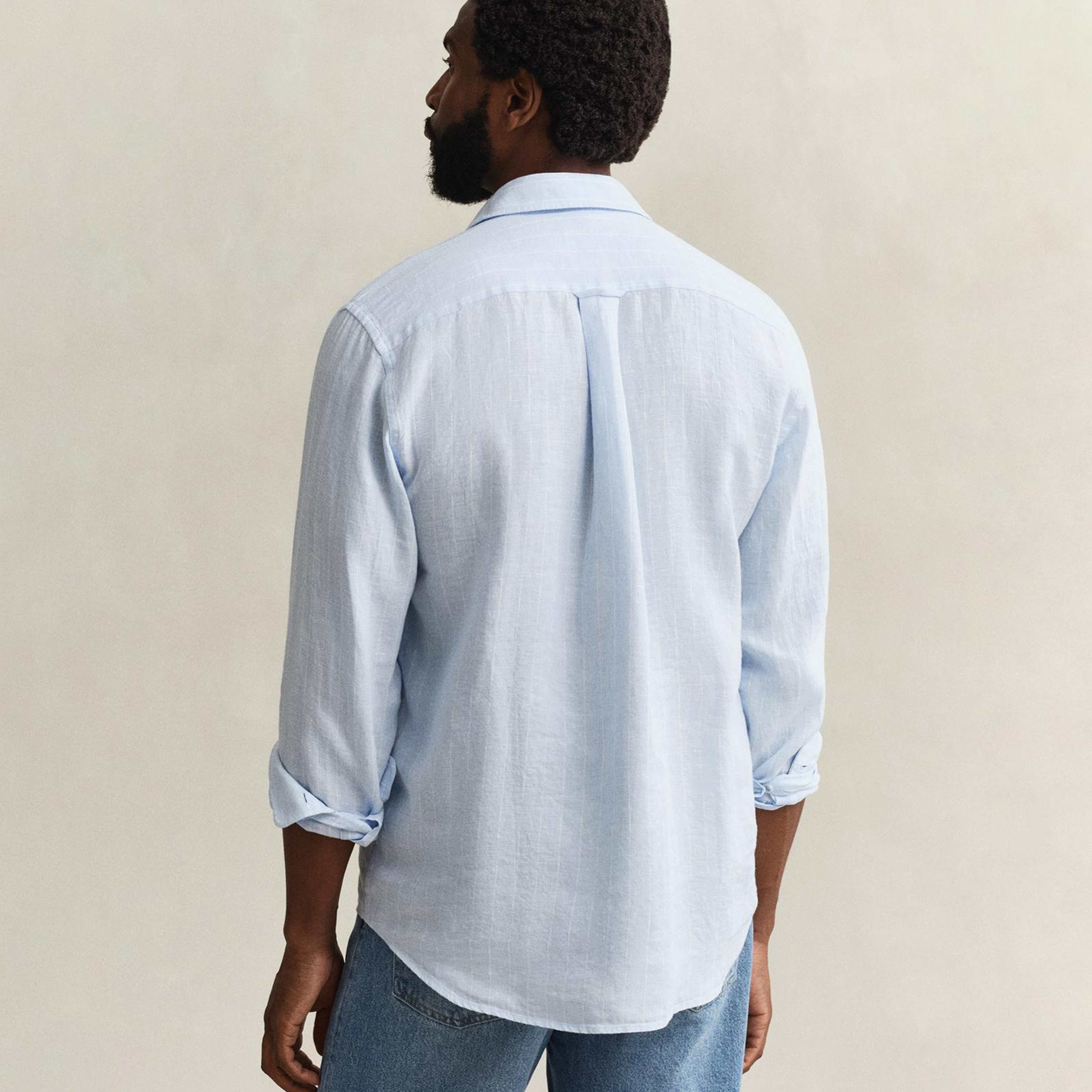 GANT Erkek Mavi Regular Fit Çizgili Gömlek