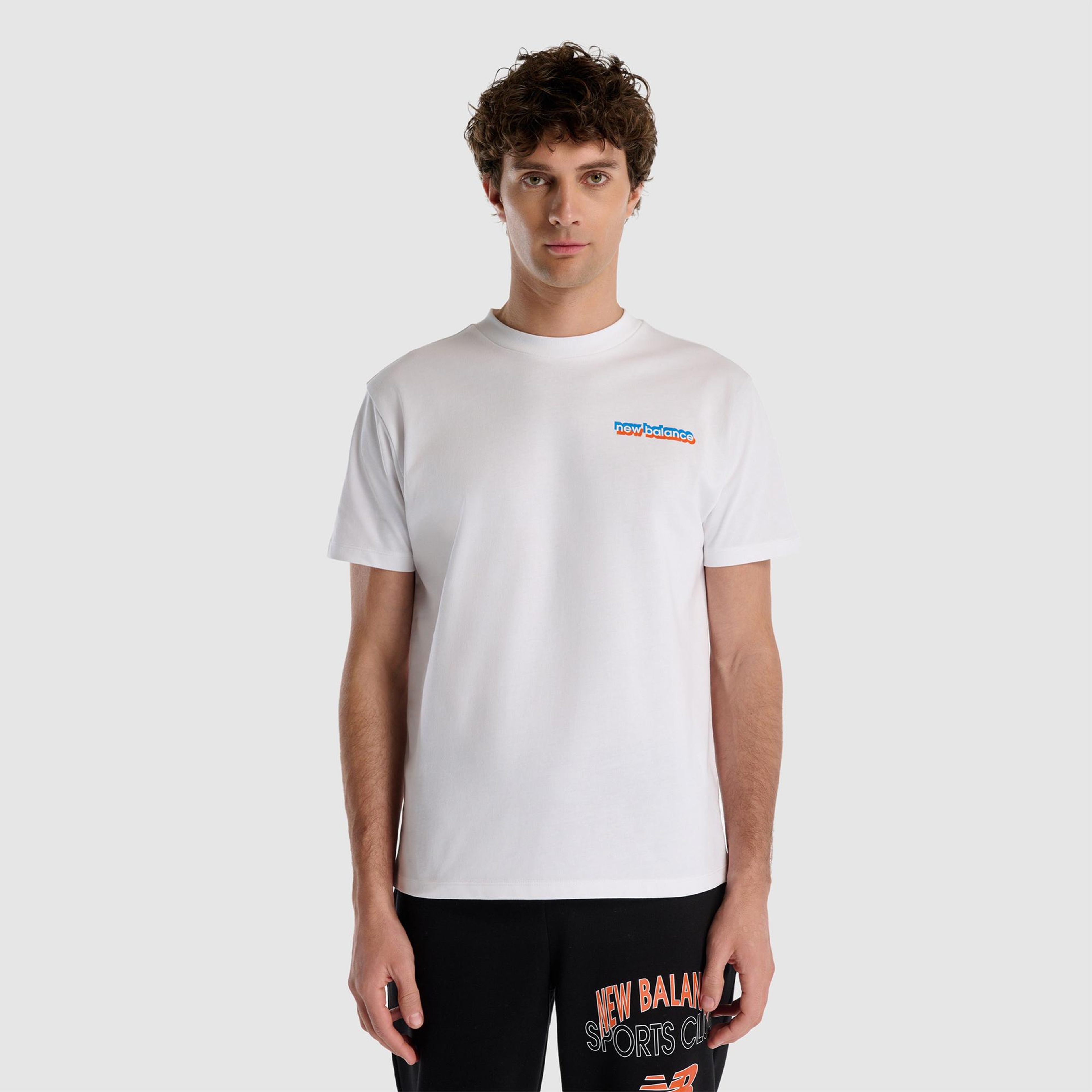 New Balance Lifestyle Erkek Beyaz T-Shirt