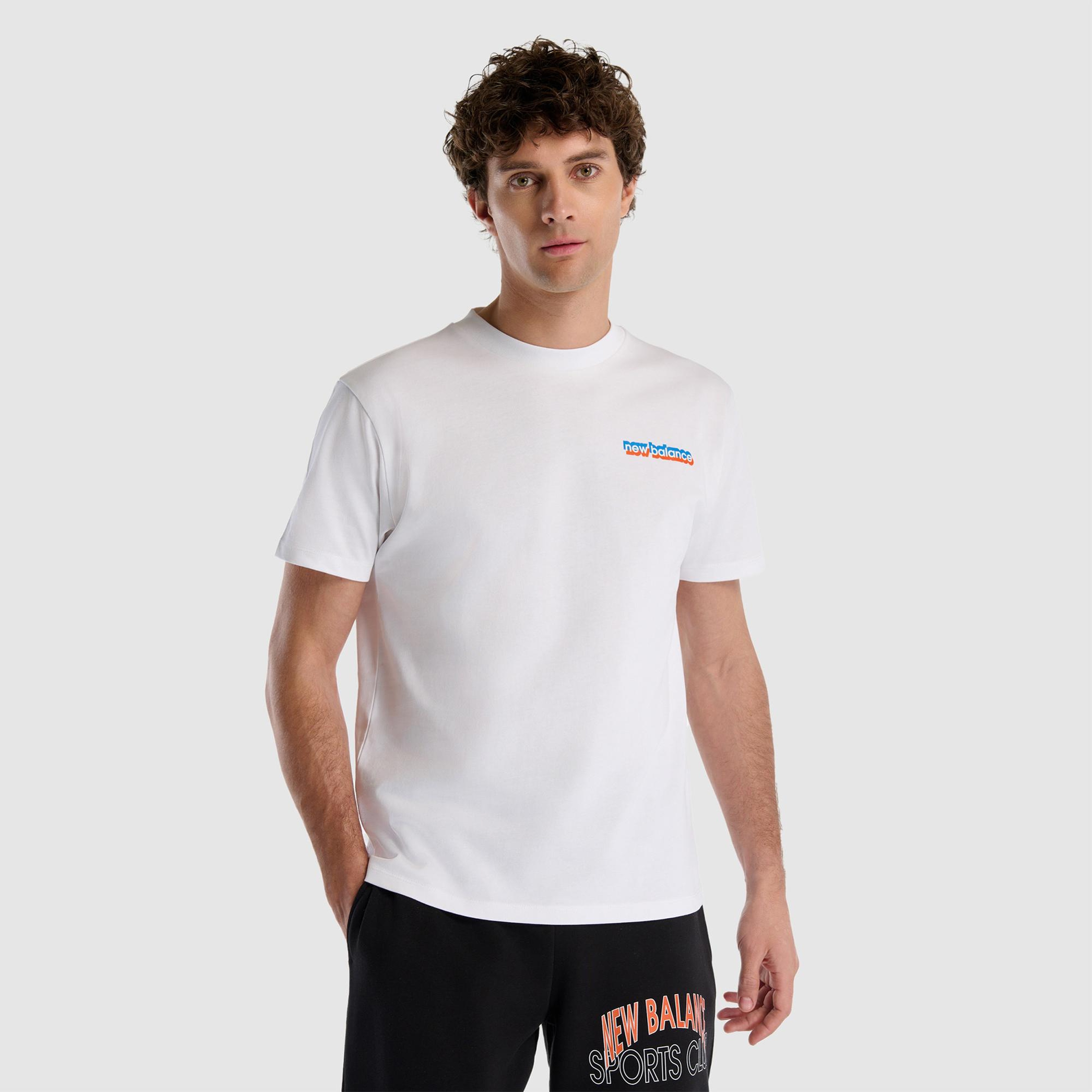 New Balance Lifestyle Erkek Beyaz T-Shirt