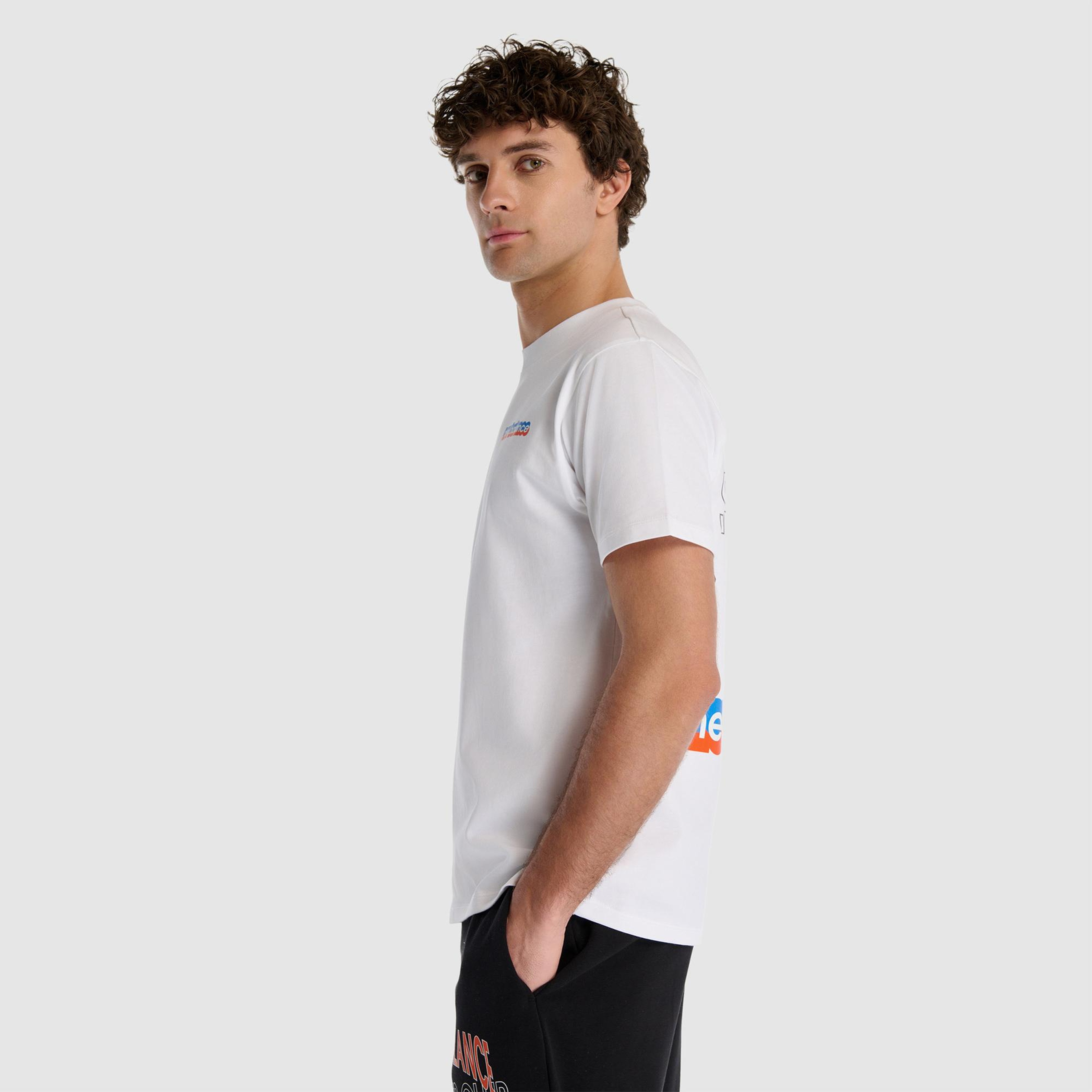 New Balance Lifestyle Erkek Beyaz T-Shirt