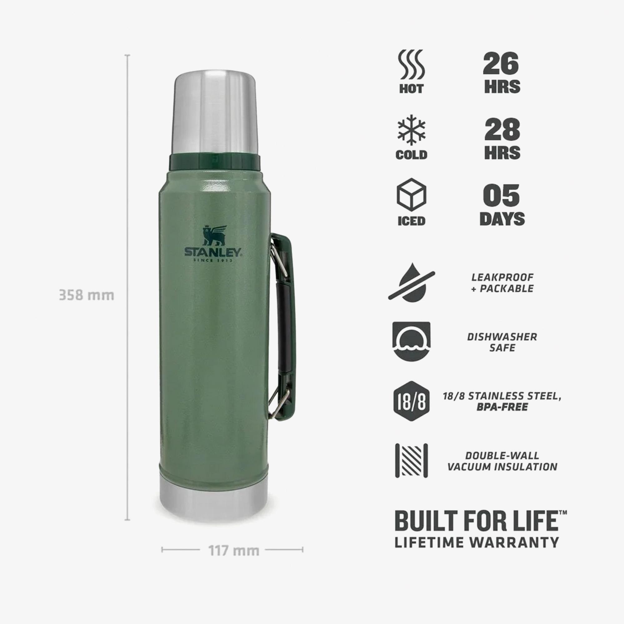 Stanley Klasik Vakumlu Çelik 1 Lt Yeşil Termos