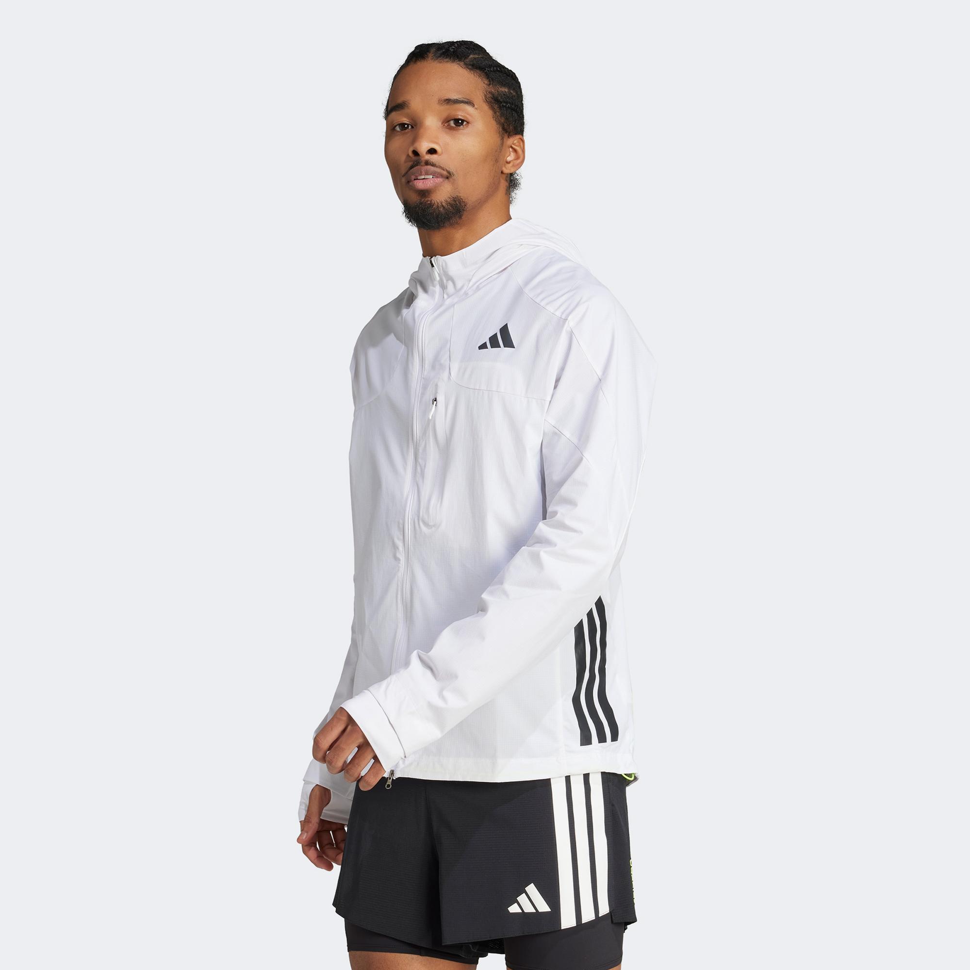 adidas Adizero Erkek Beyaz Koşu Rüzgarlık