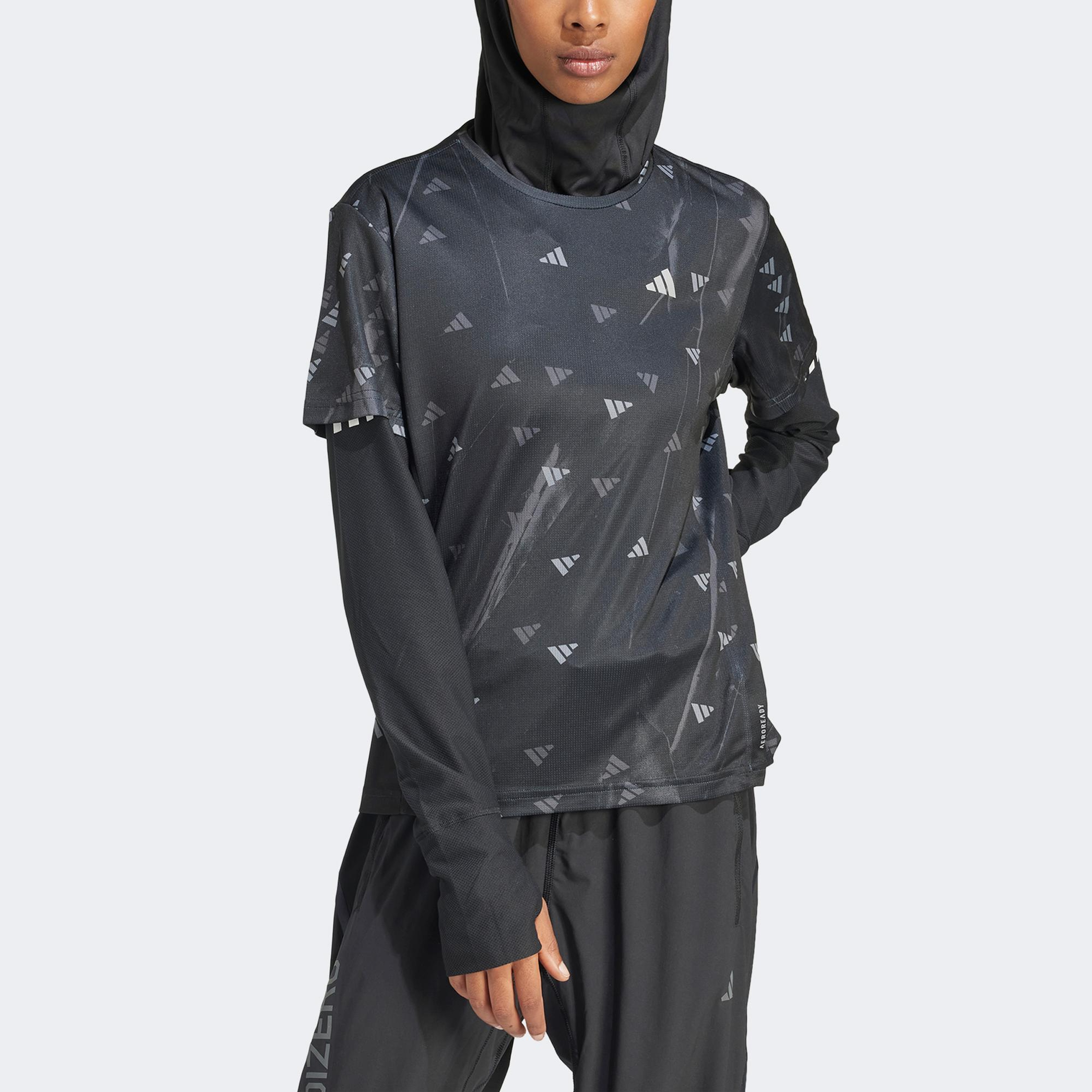 adidas Run It Bl Kadın Siyah Günlük T-Shirt