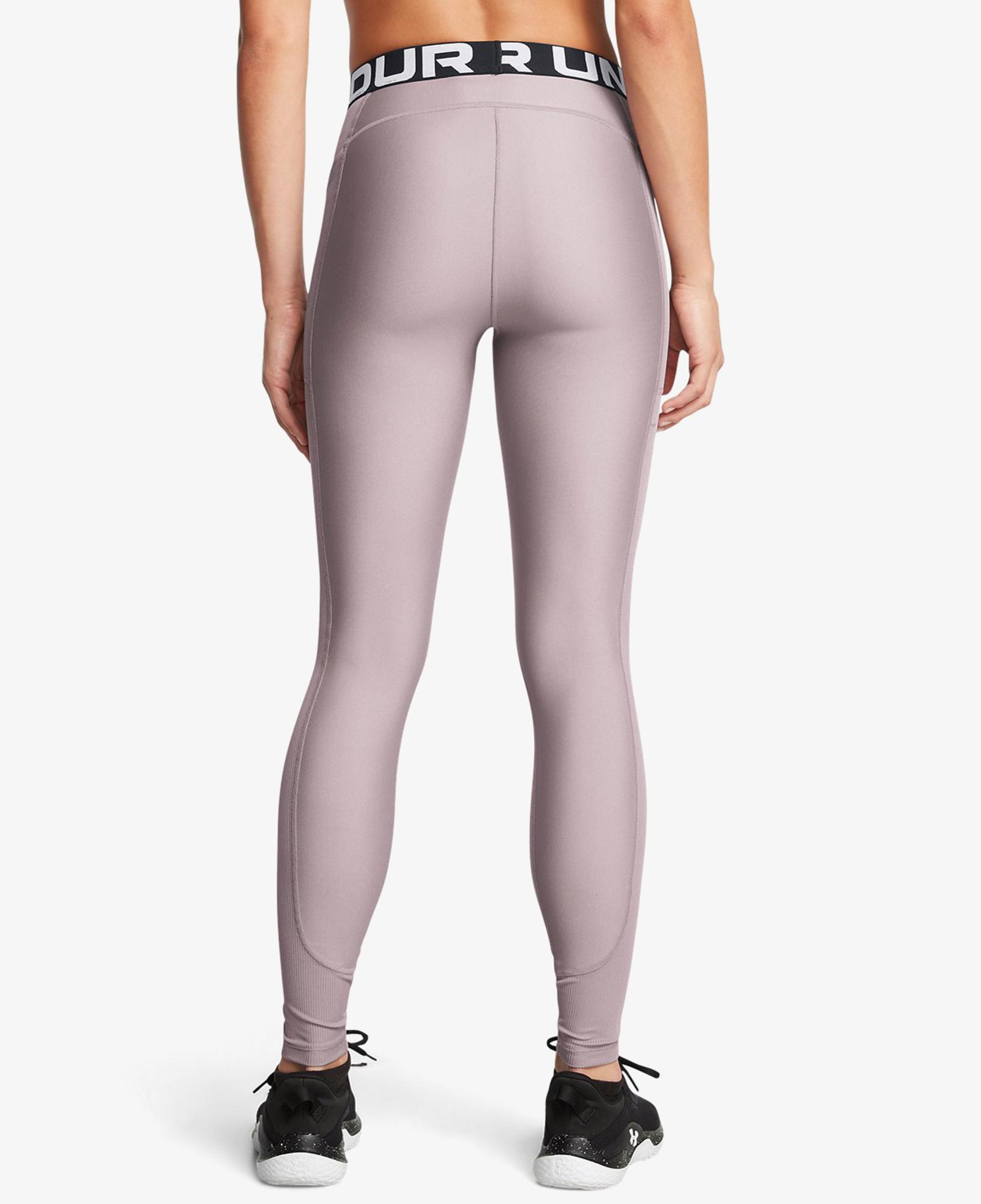 Under Armour Heat Gear Rib Kadın Mor Antrenman Taytı