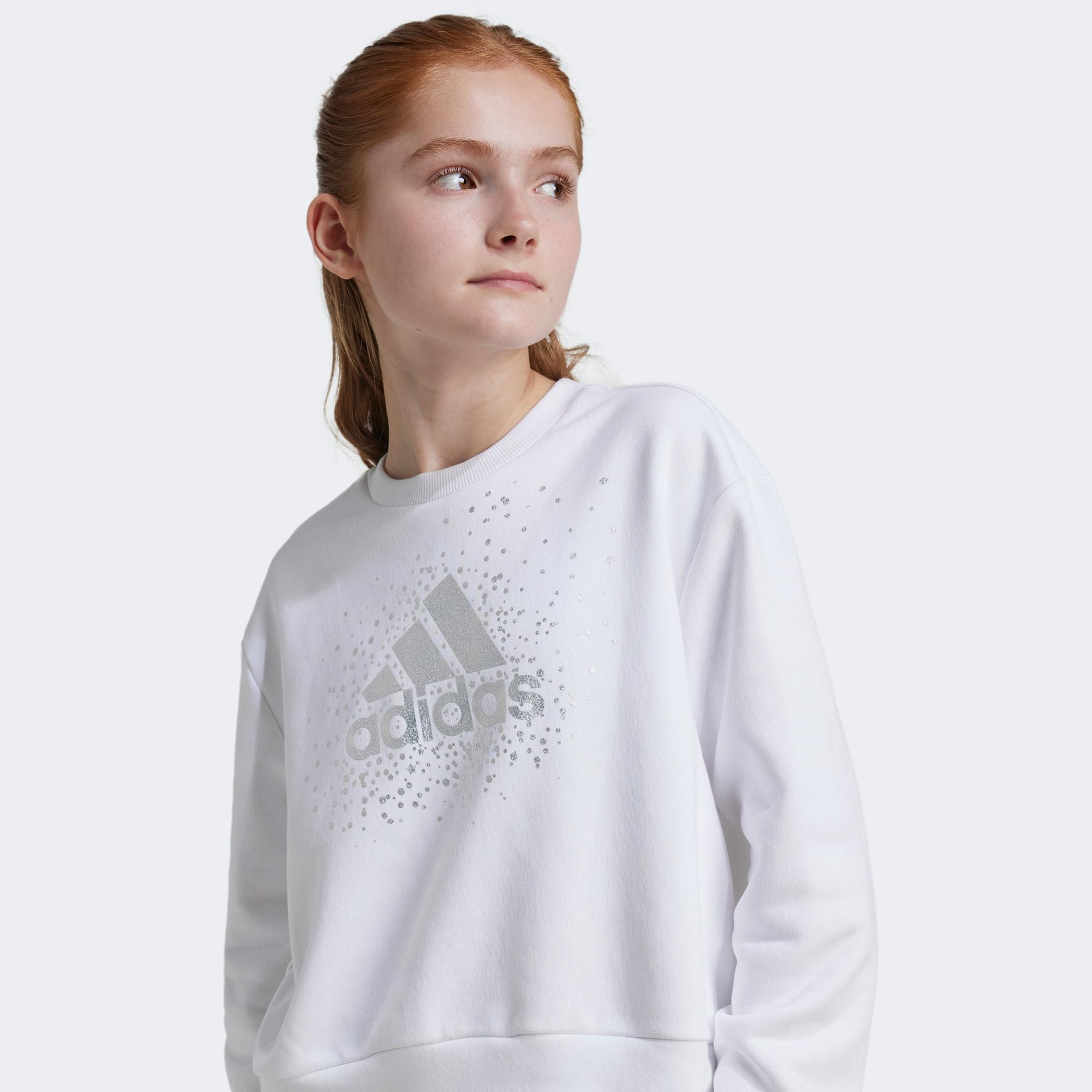 adidas Crew Çocuk Beyaz Günlük Sweatshirt