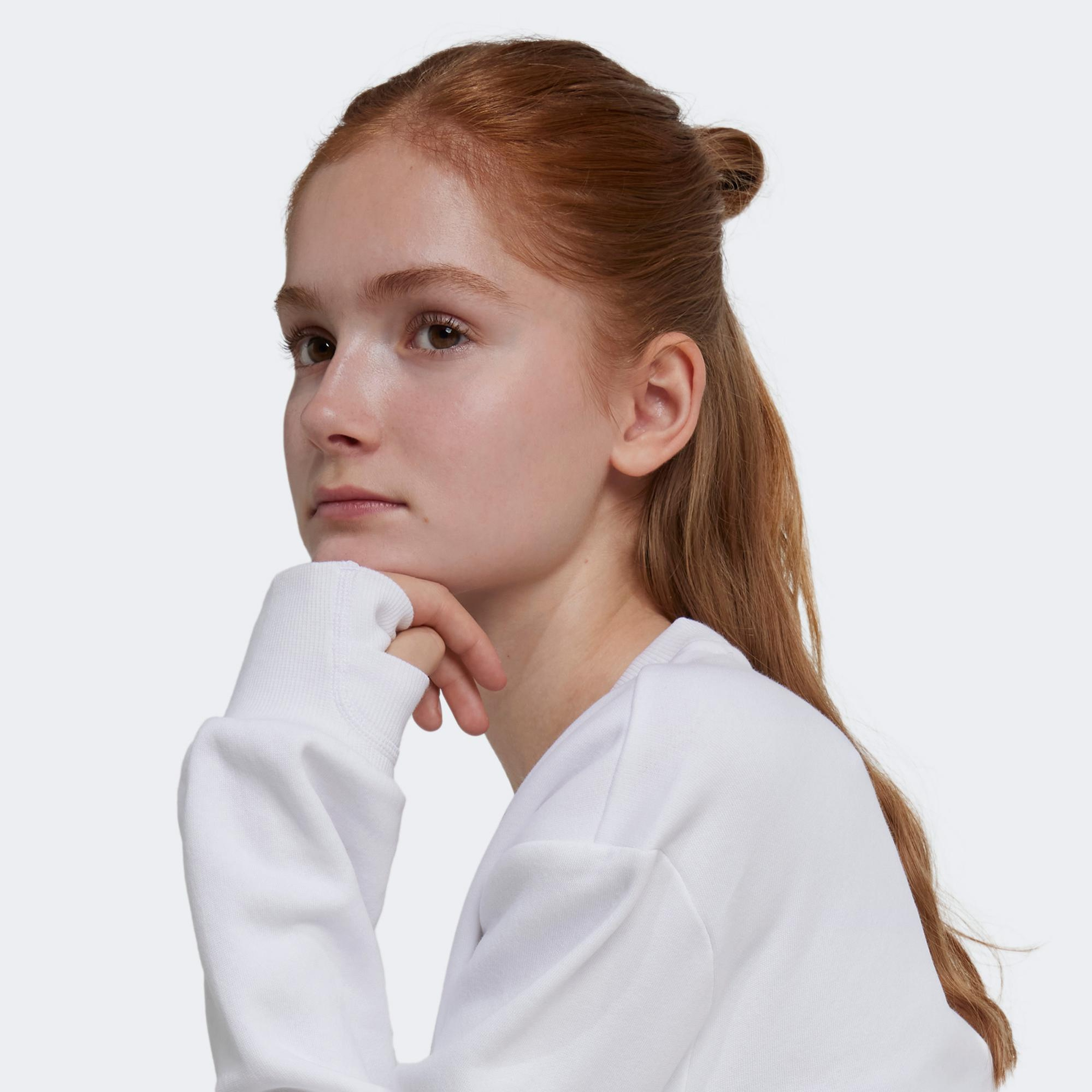 adidas Crew Çocuk Beyaz Günlük Sweatshirt