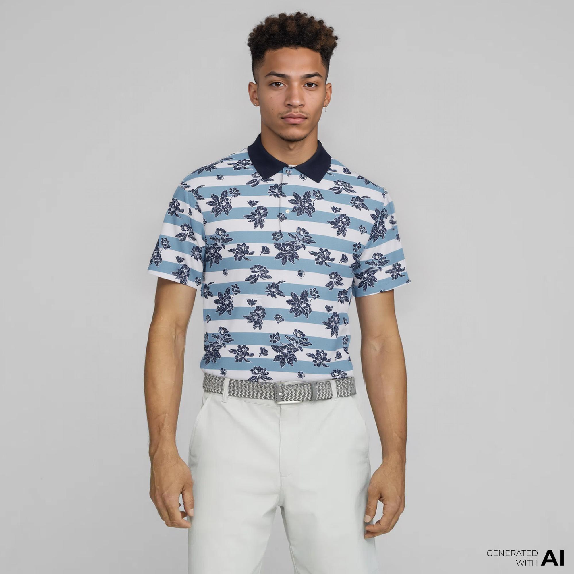 Puma Garden Pique Erkek Mavi Golf Polo T-Shirt