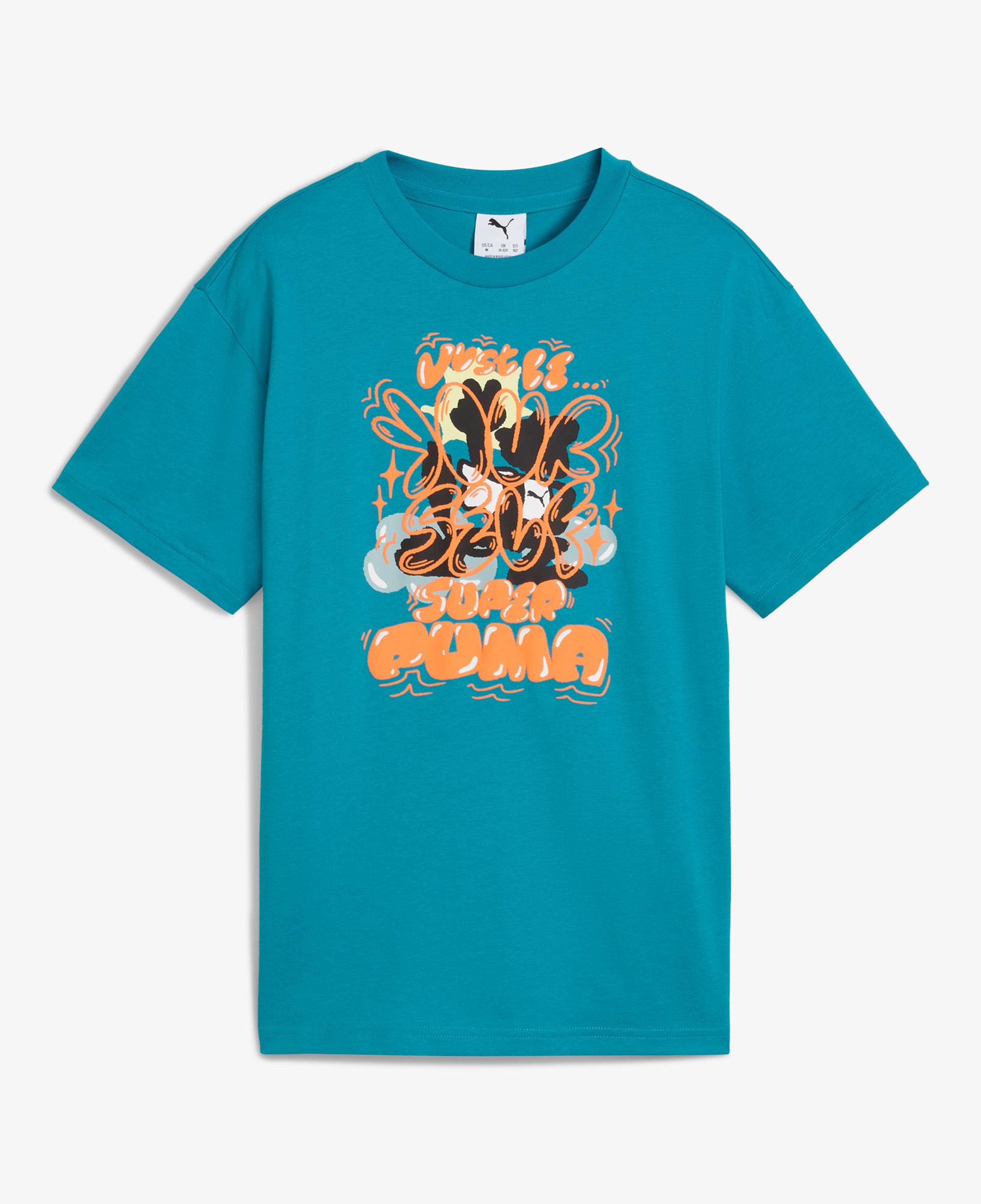 Puma Graphic Super Çocuk Mavi T-Shirt