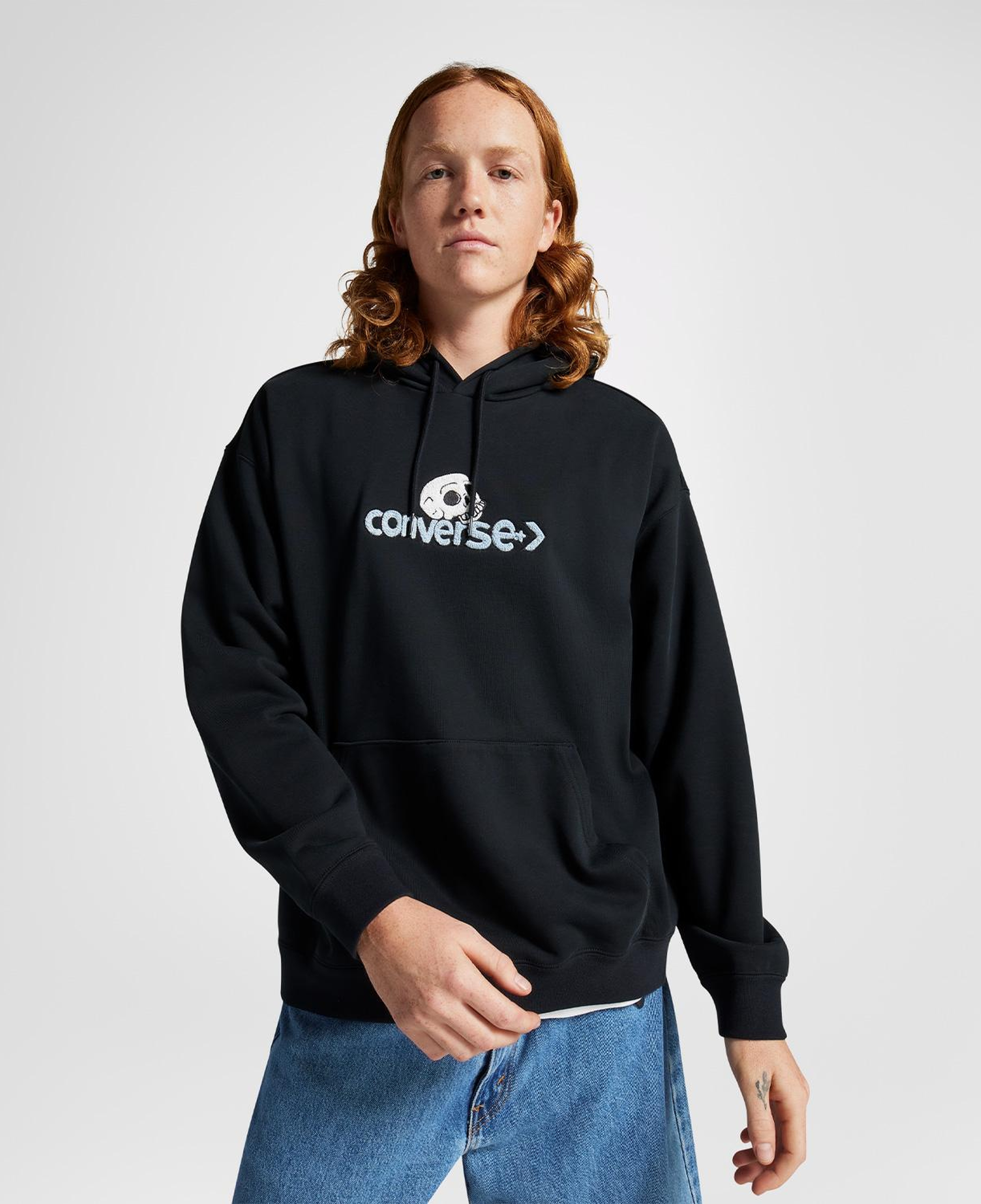 Converse Skull Erkek Siyah Hoodie