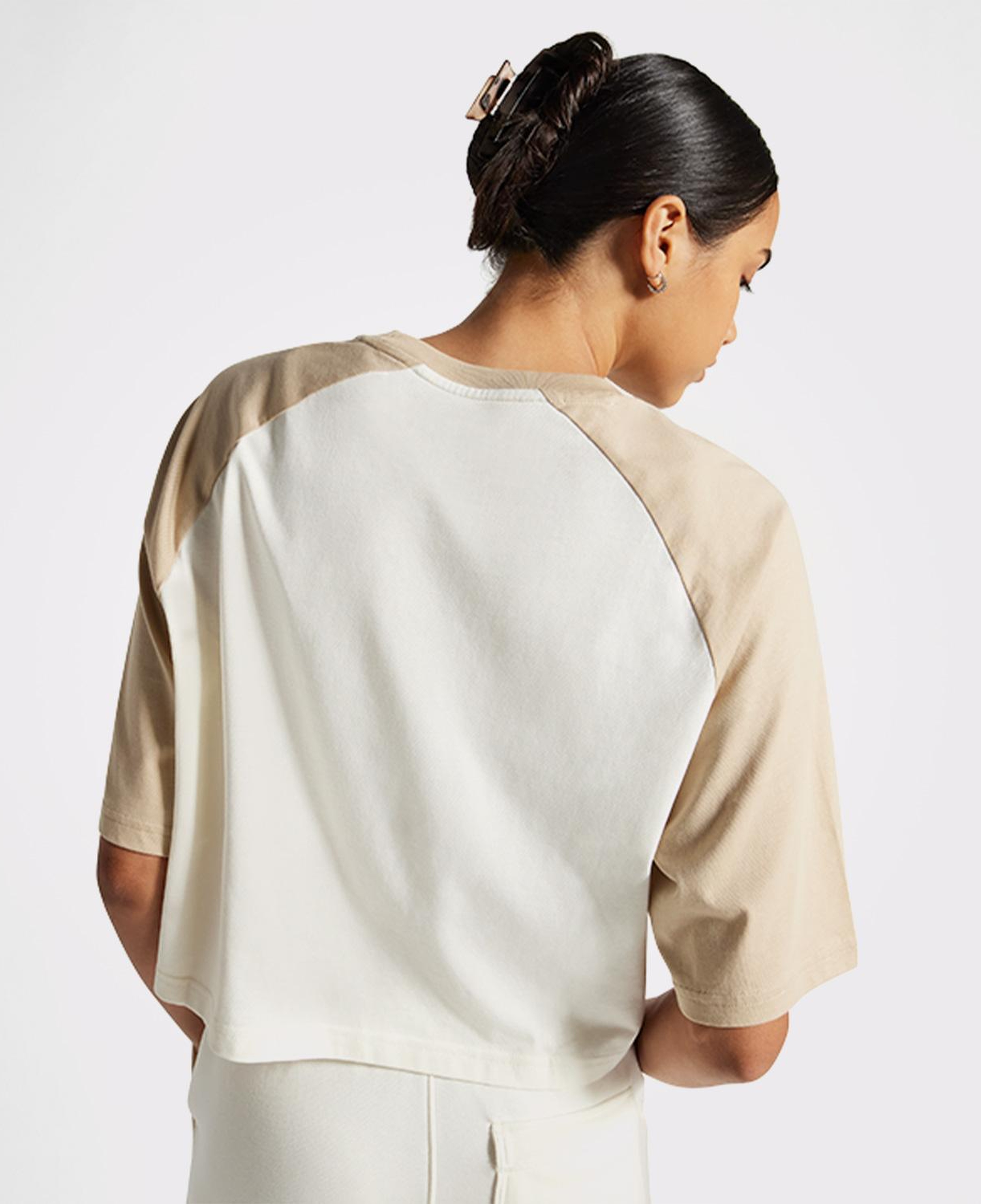 Converse Retro Cropped Kadın Krem T-Shirt