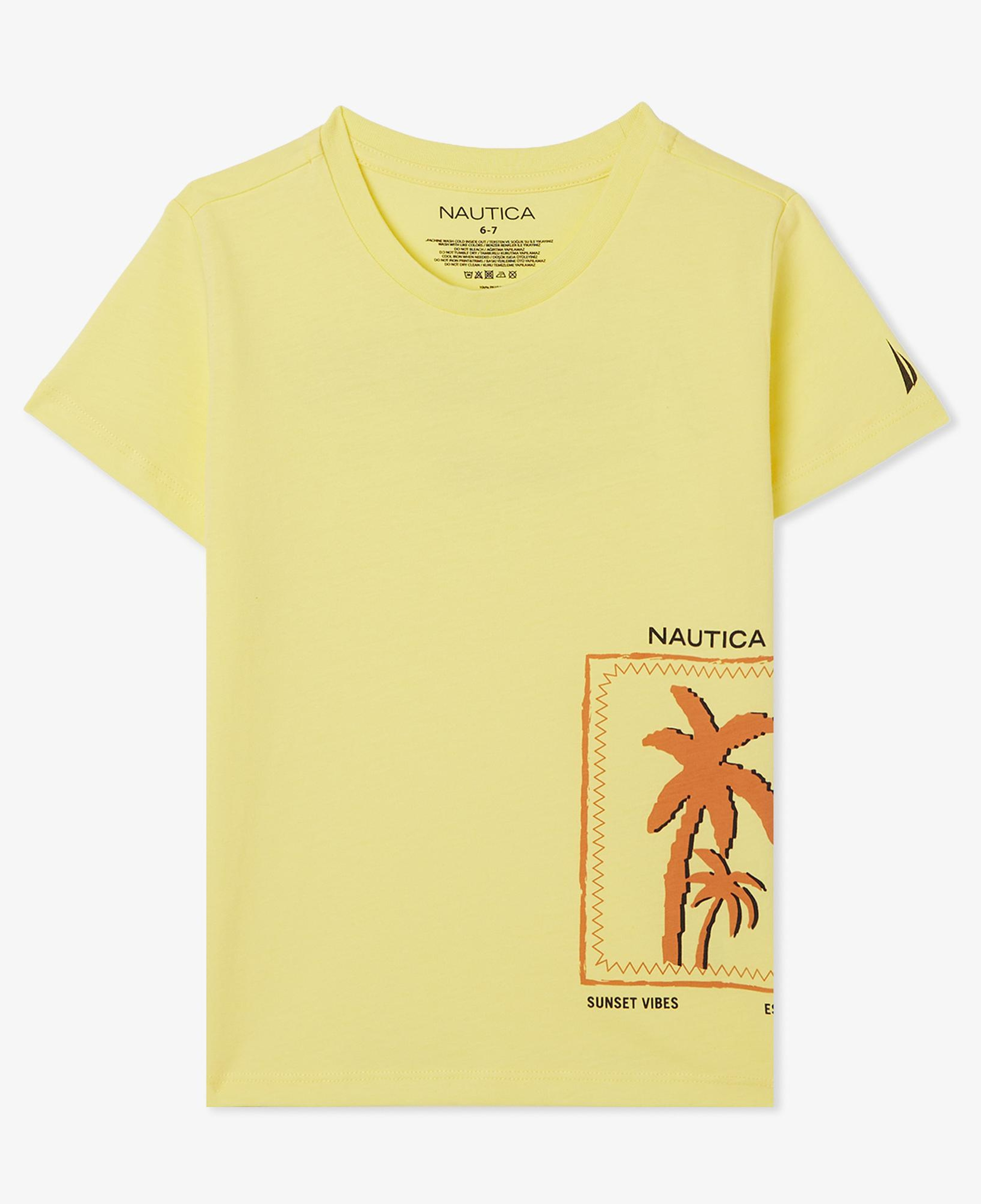 Nautica Erkek Çocuk Sarı Regular Fit Baskılı T-Shirt