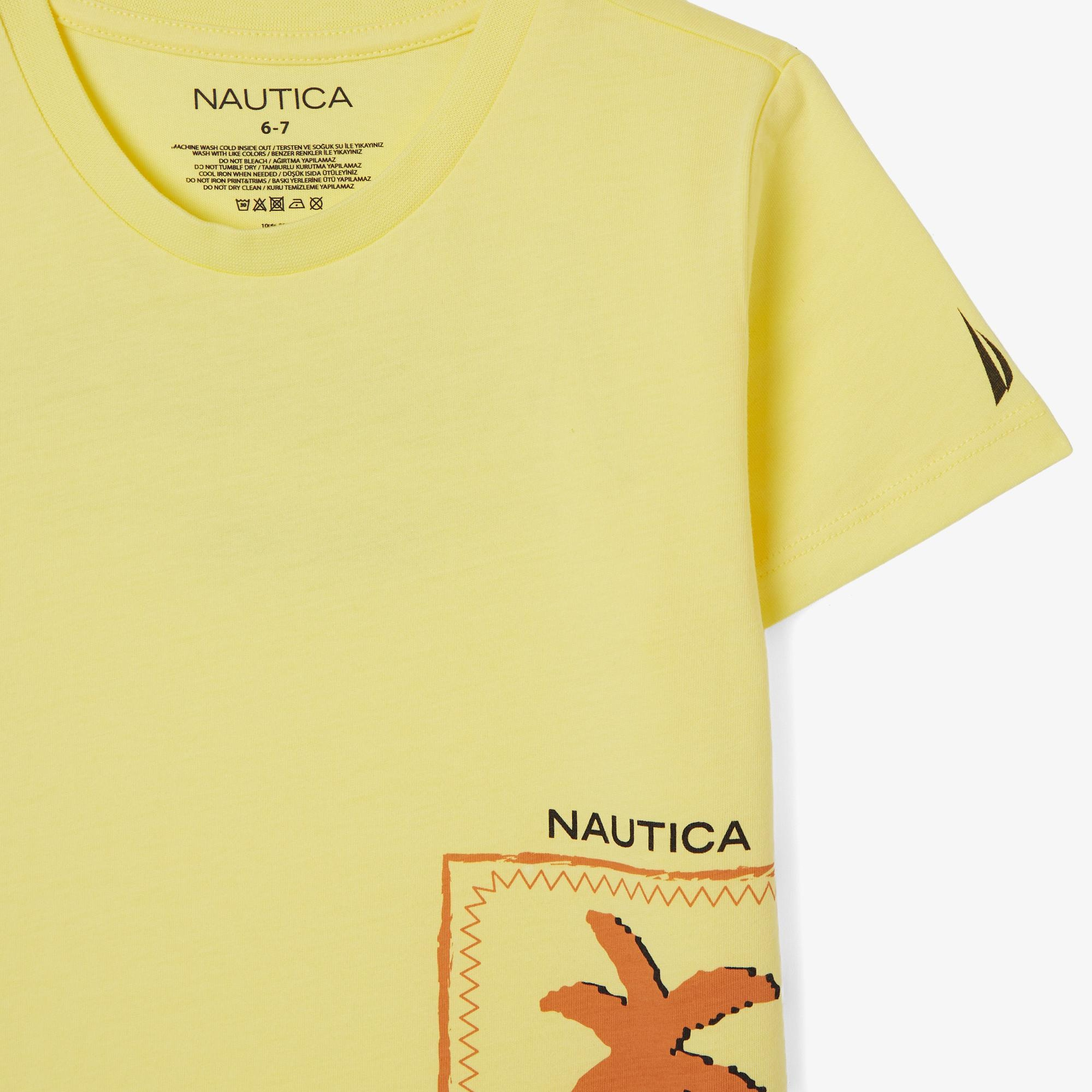 Nautica Erkek Çocuk Sarı Regular Fit Baskılı T-Shirt