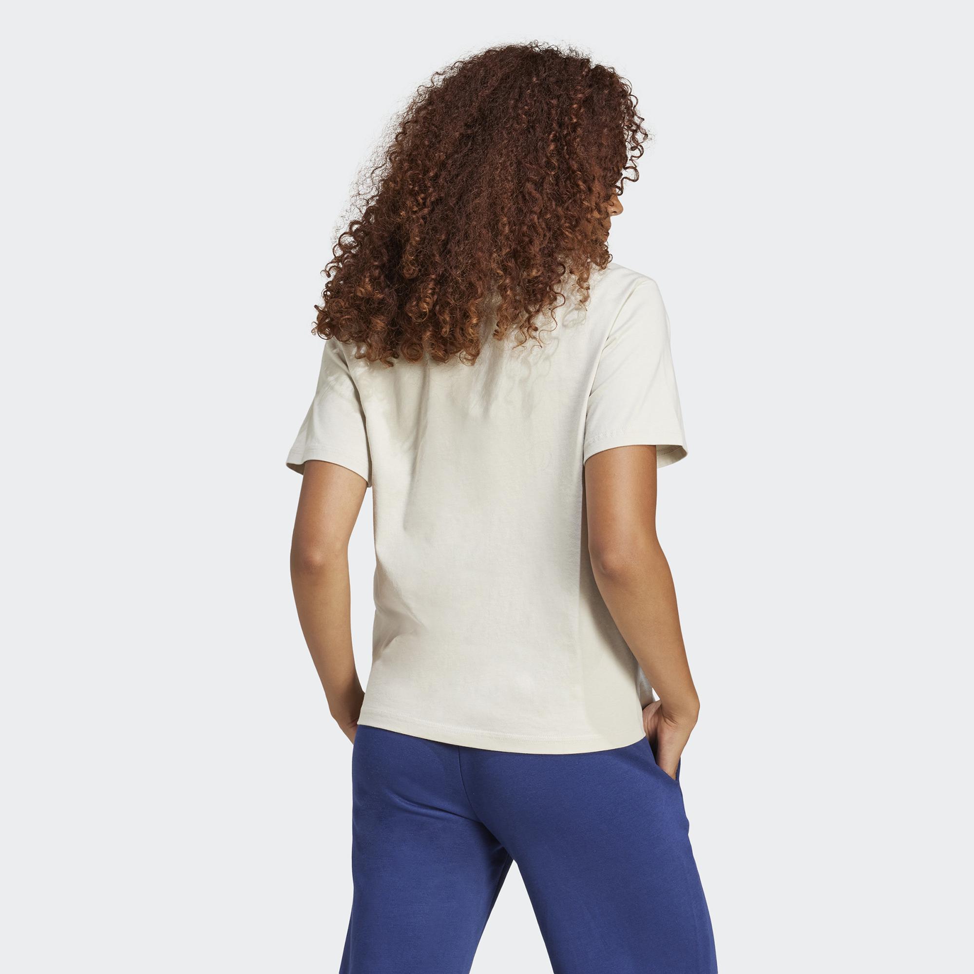 adidas Essentials Small Logo Kadın Bej T-Shirt