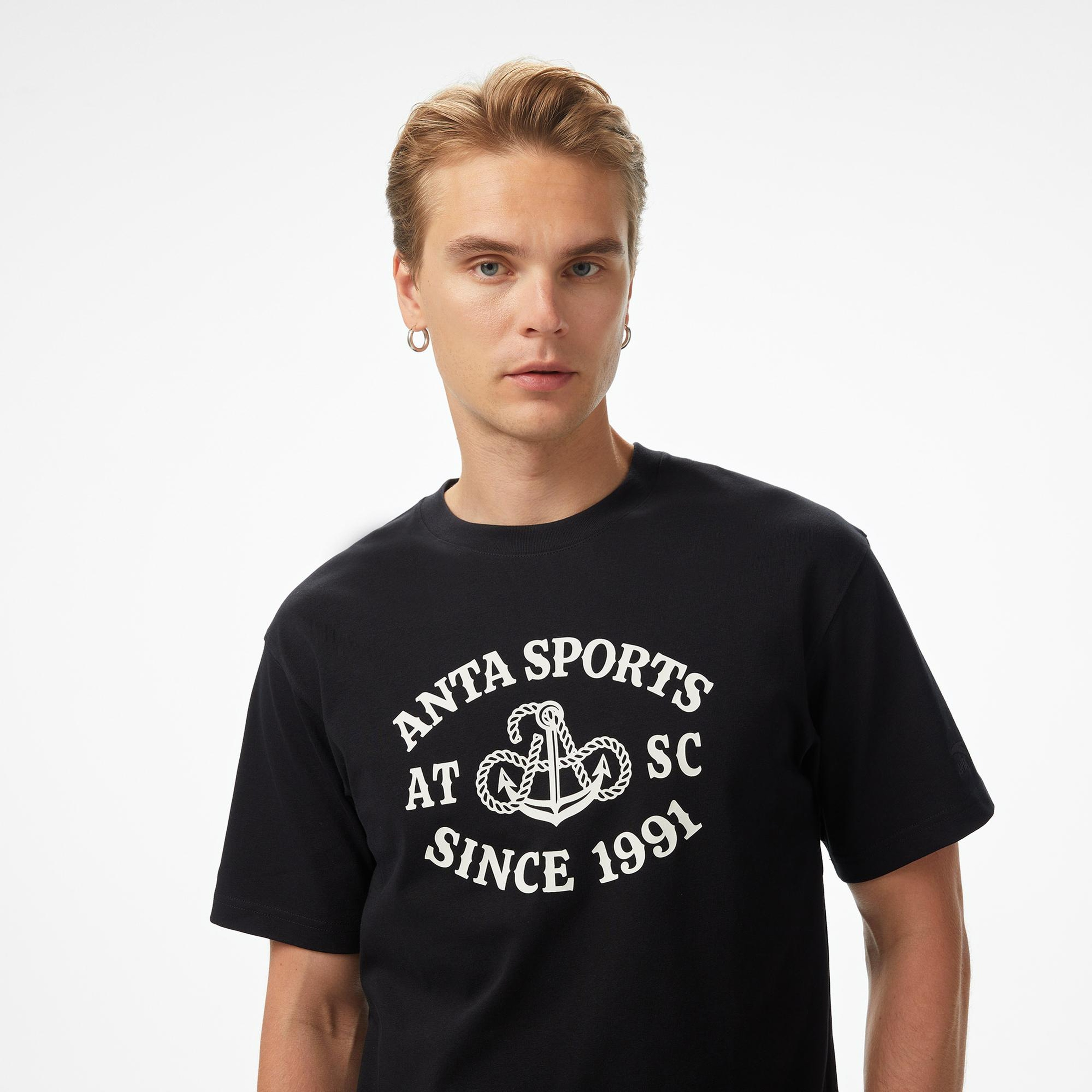 Anta Sports Club Erkek Siyah T-Shirt