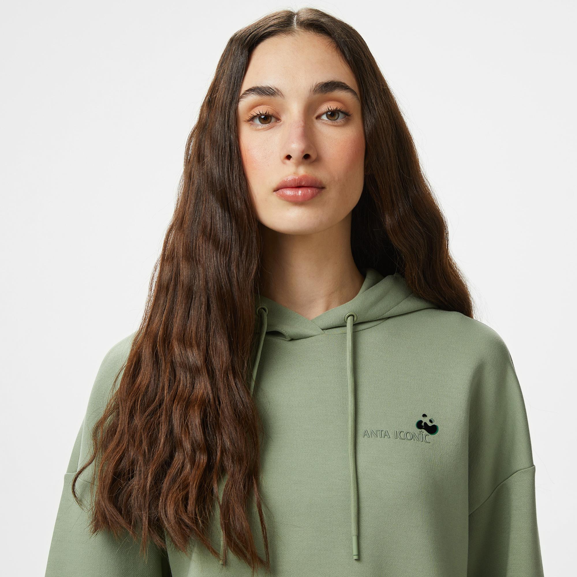 Anta Iconic Kadın Yeşil Sweatshirt