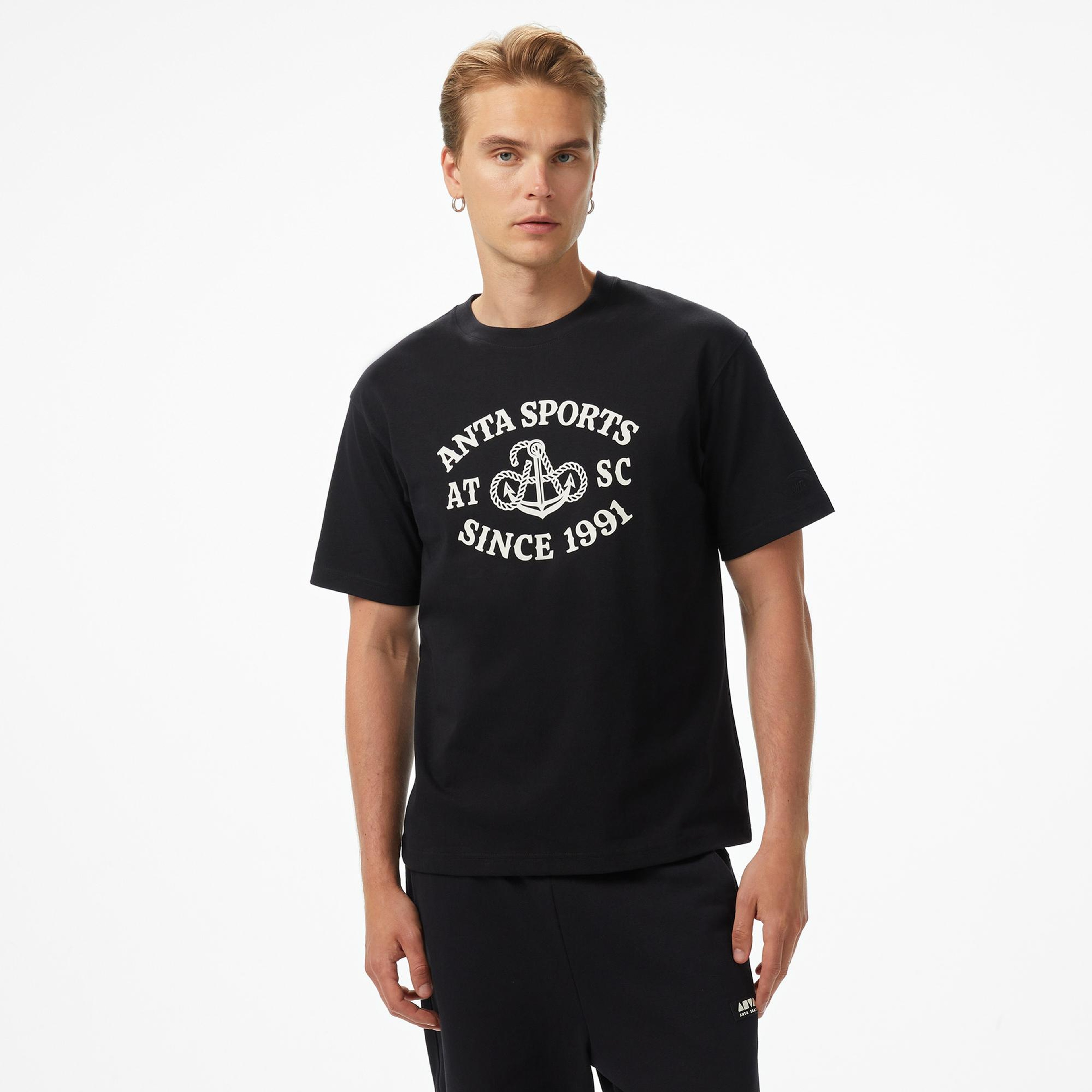Anta Sports Club Erkek Siyah T-Shirt