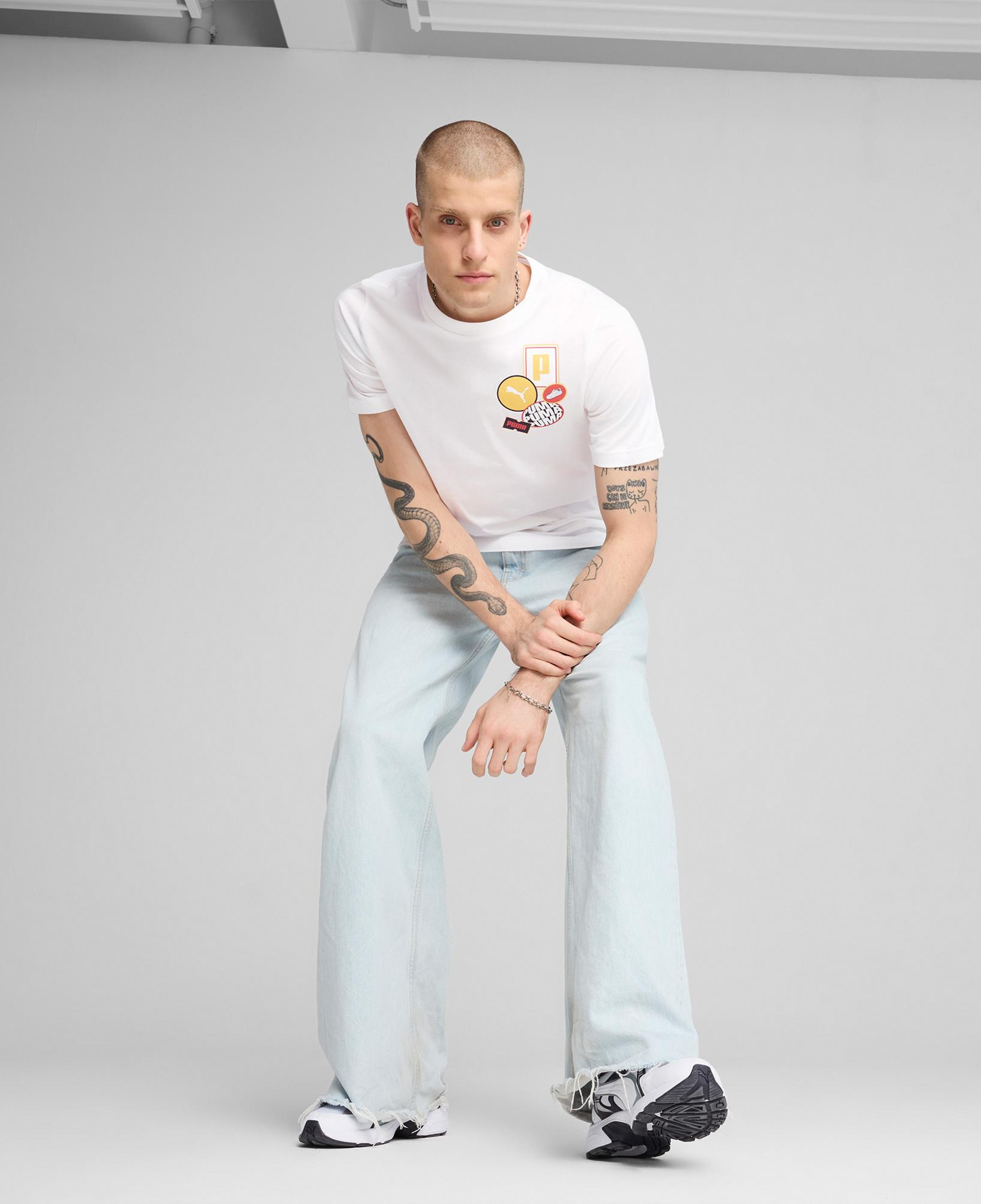 Puma Graphics Icon Erkek Beyaz T-Shirt