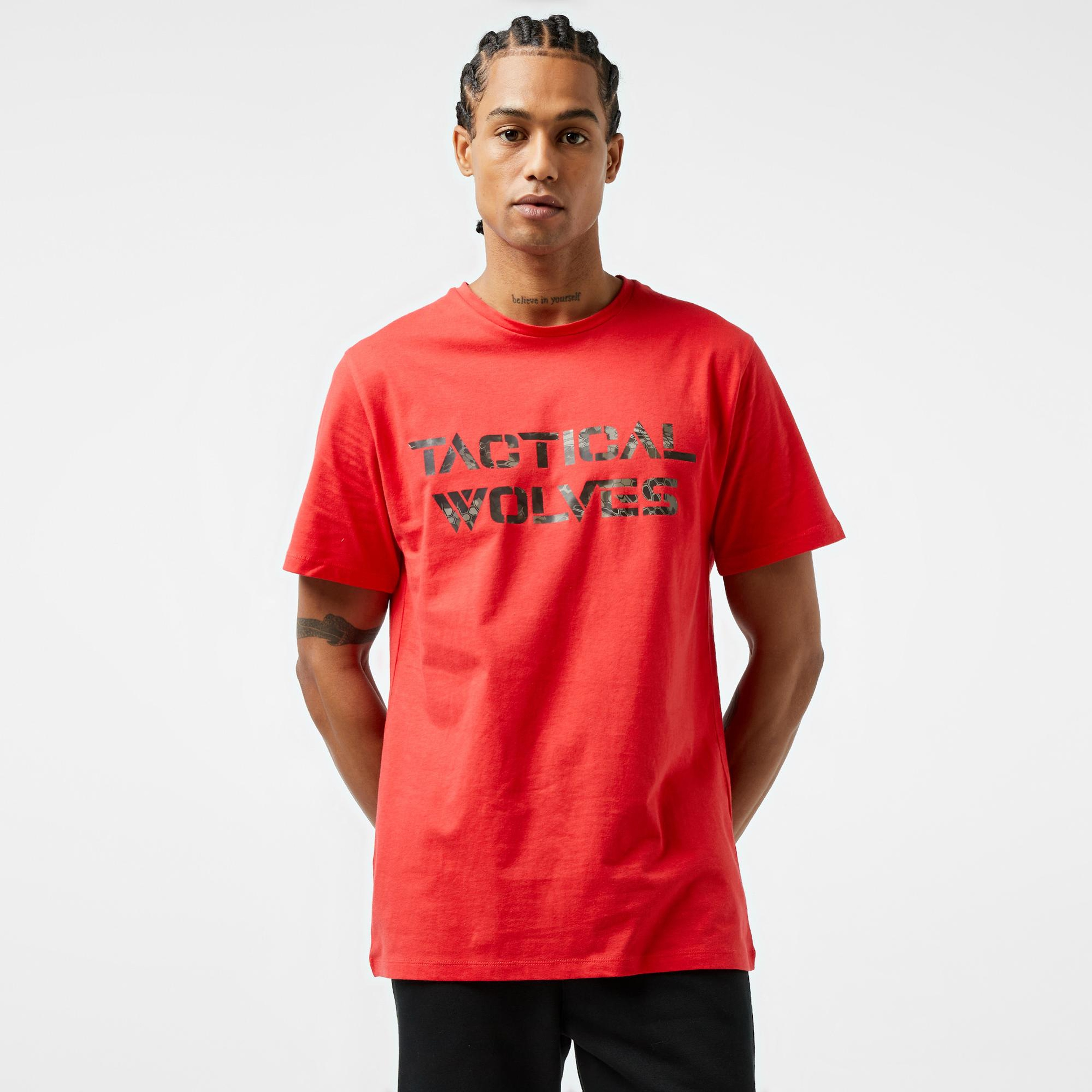 Tactical Wolves Kryptek Kamo Erkek Kırmızı T-Shirt