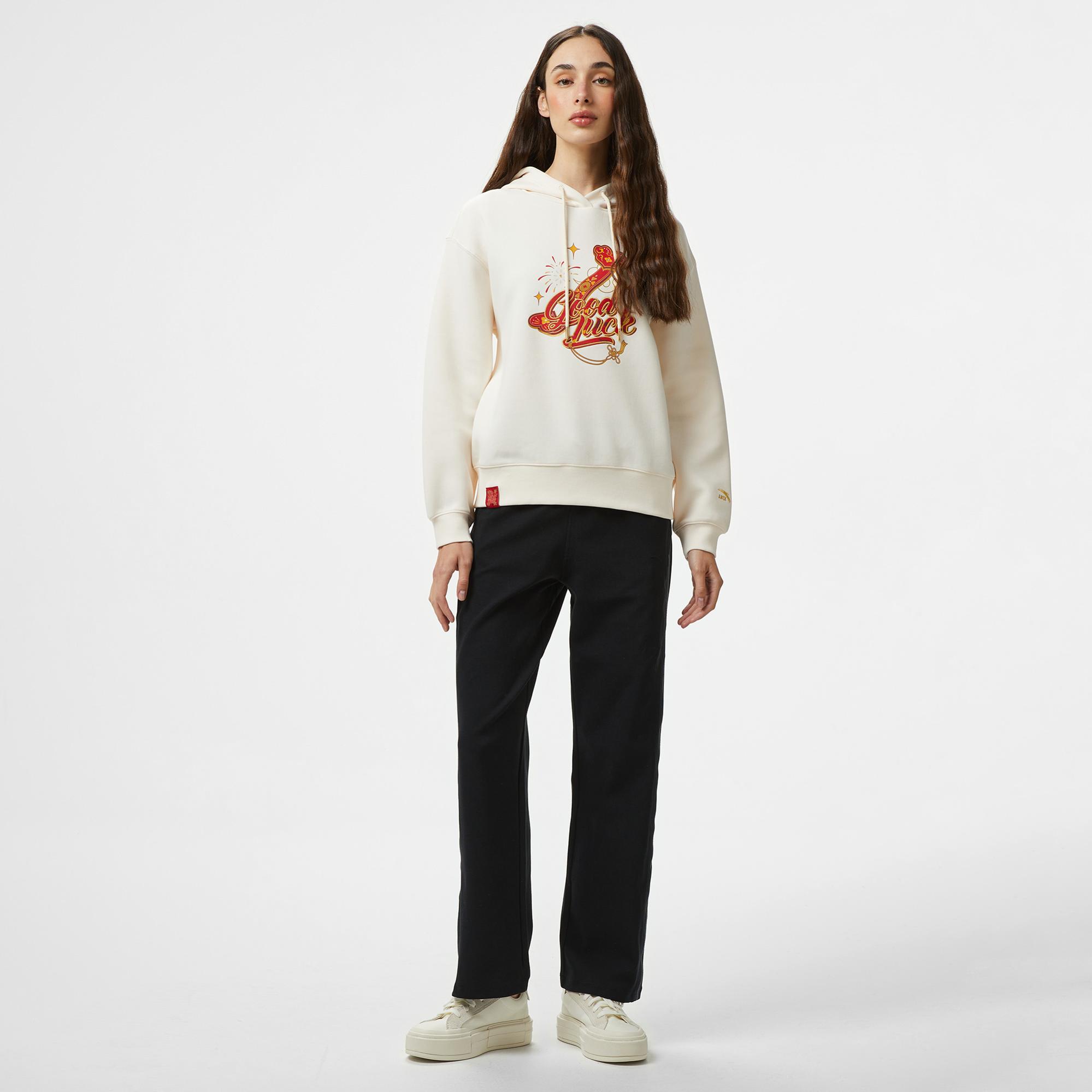 Anta CNY Good Luck Kadın Beyaz Hoodie