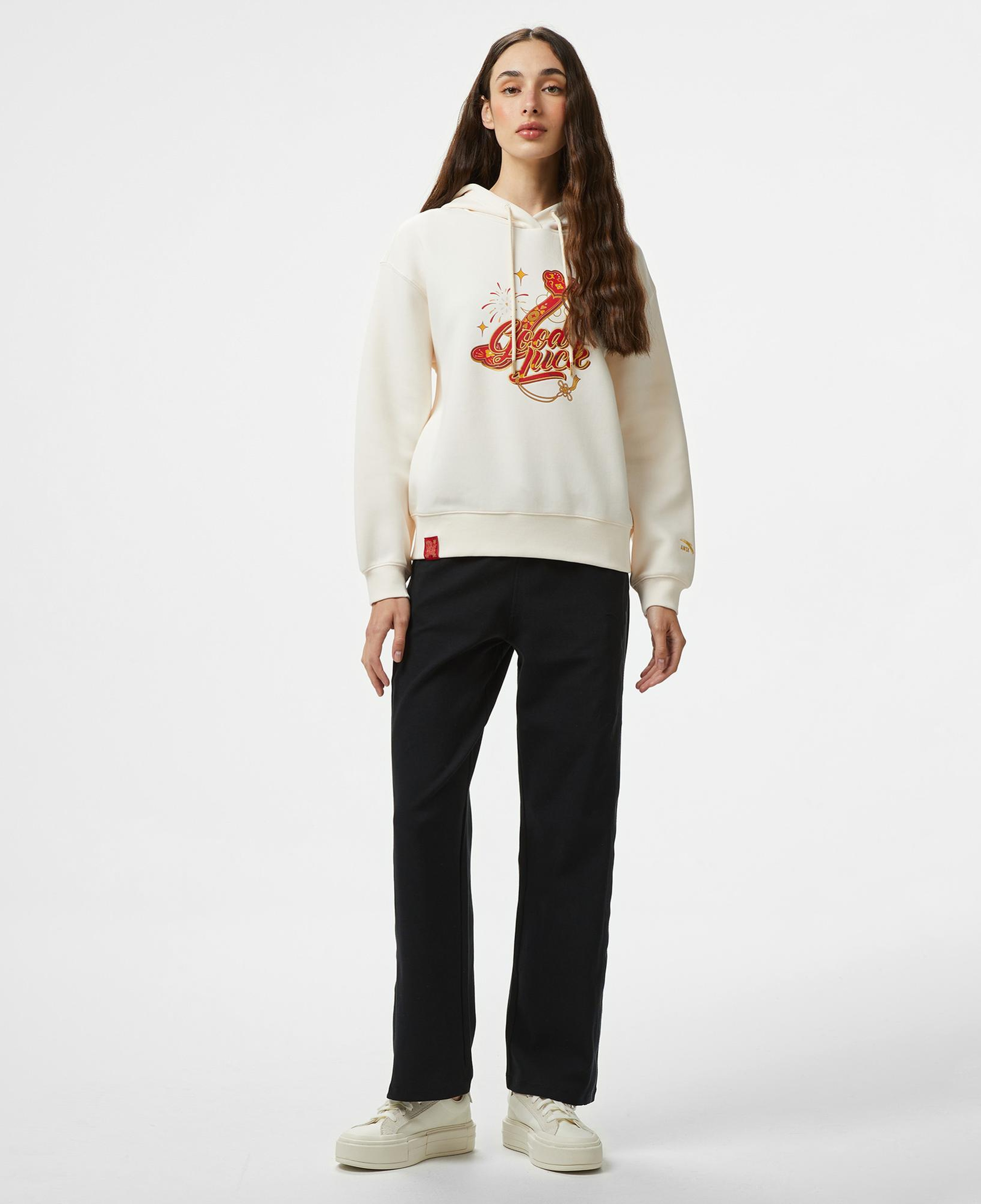 Anta CNY Good Luck Kadın Beyaz Hoodie