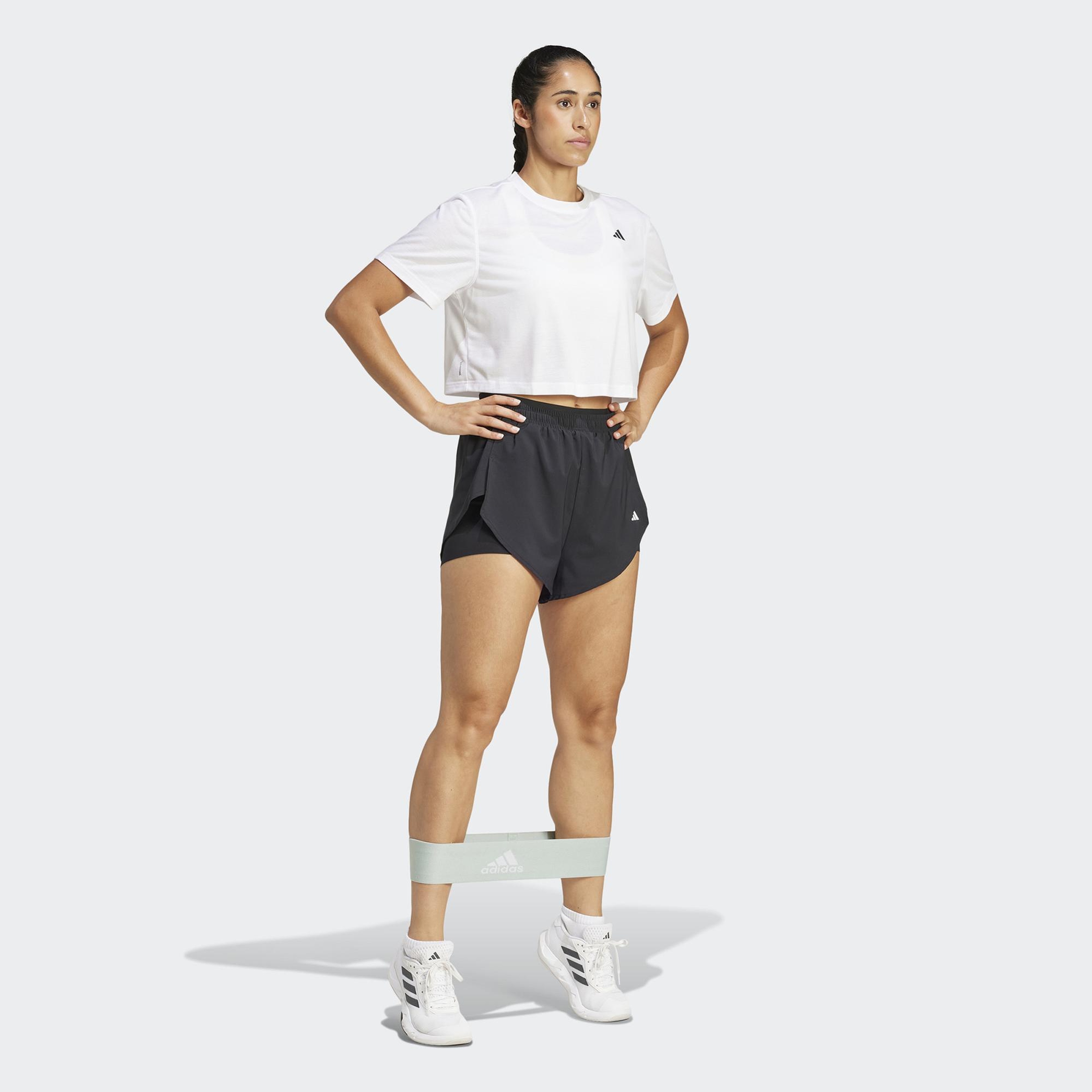 adidas Train Essentials Boxy Workout Kadın Beyaz Crop T-Shirt