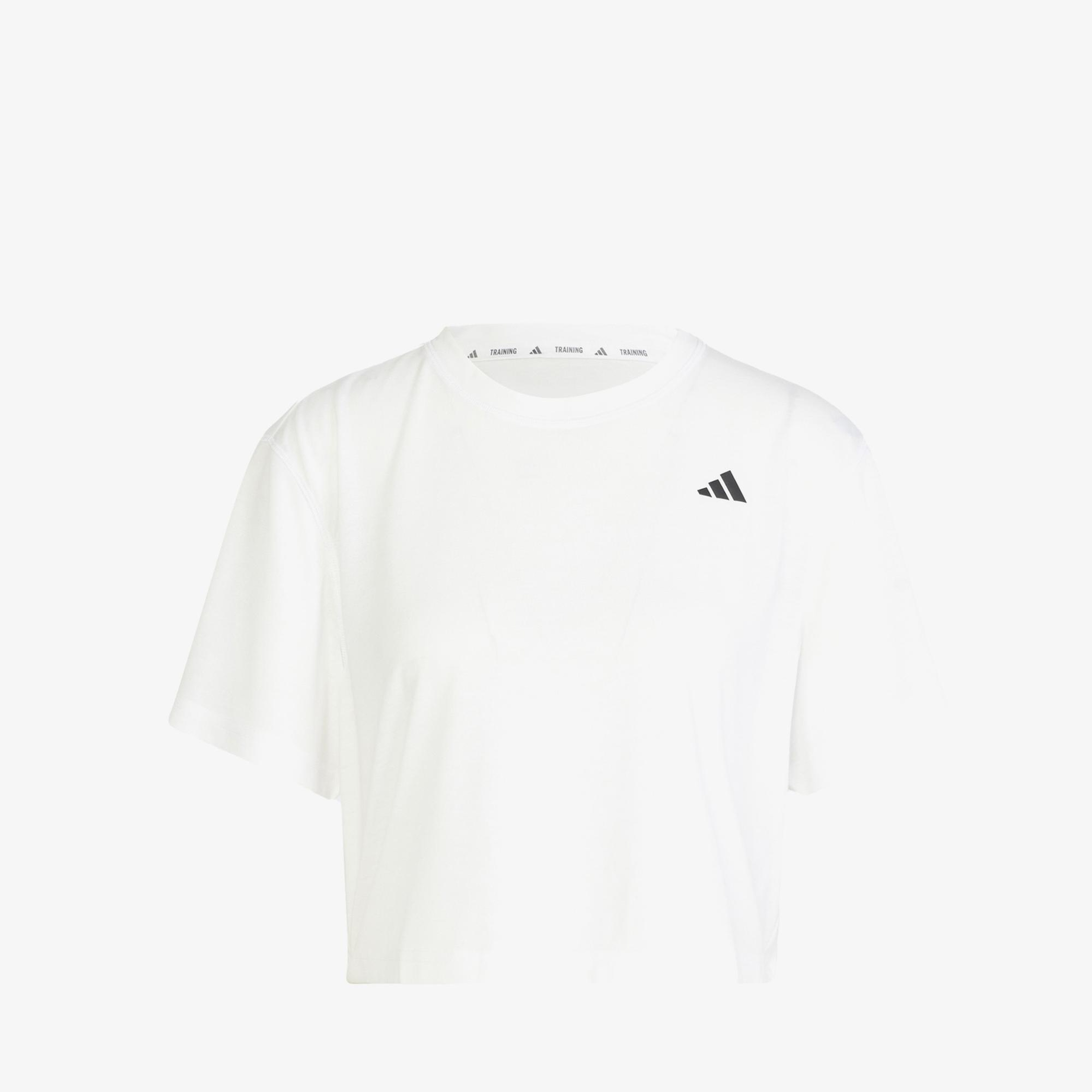 adidas Train Essentials Boxy Workout Kadın Beyaz Crop T-Shirt